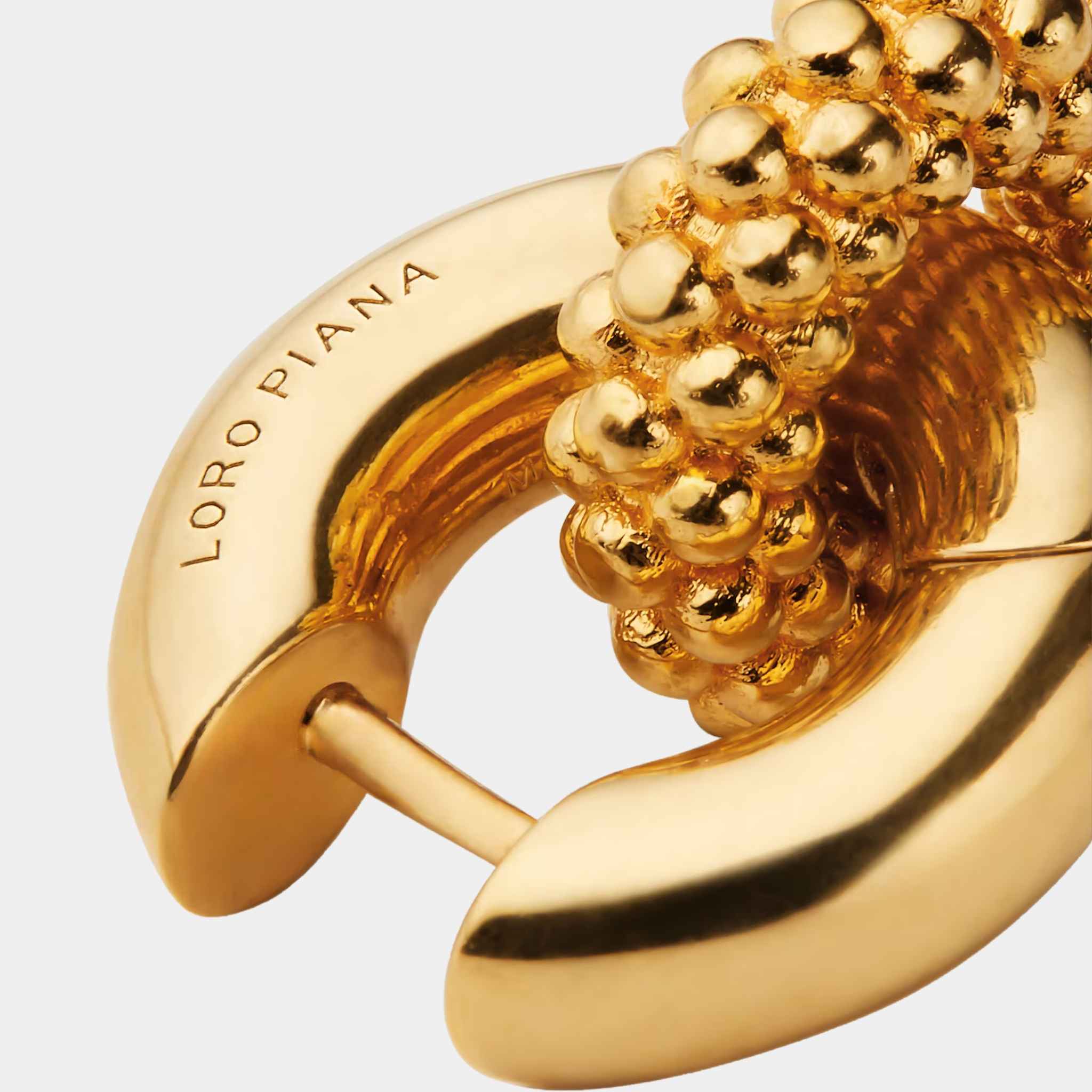 Bubble Double Hoop Earrings Brass - Image 3
