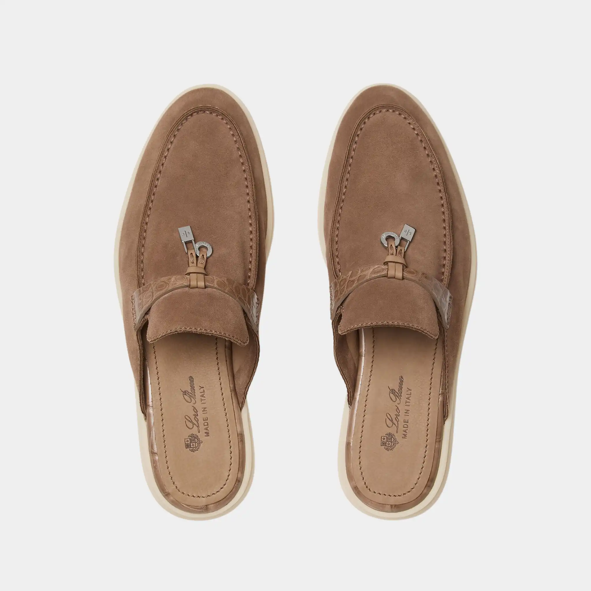 Charms Walk Babouche Loafer Suede With Alligator Saddles - Image 11