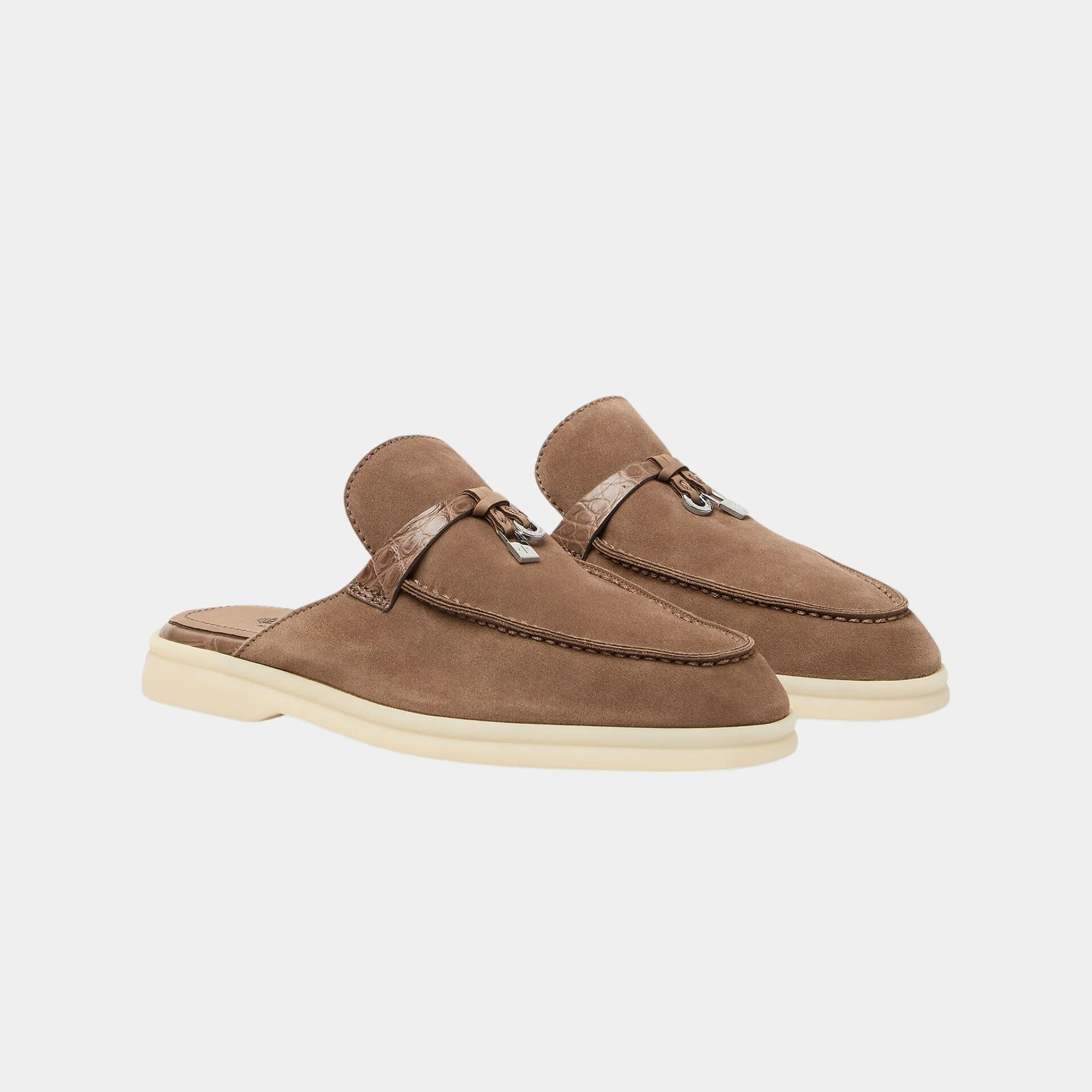 Charms Walk Babouche Loafer Suede With Alligator Saddles - Image 12