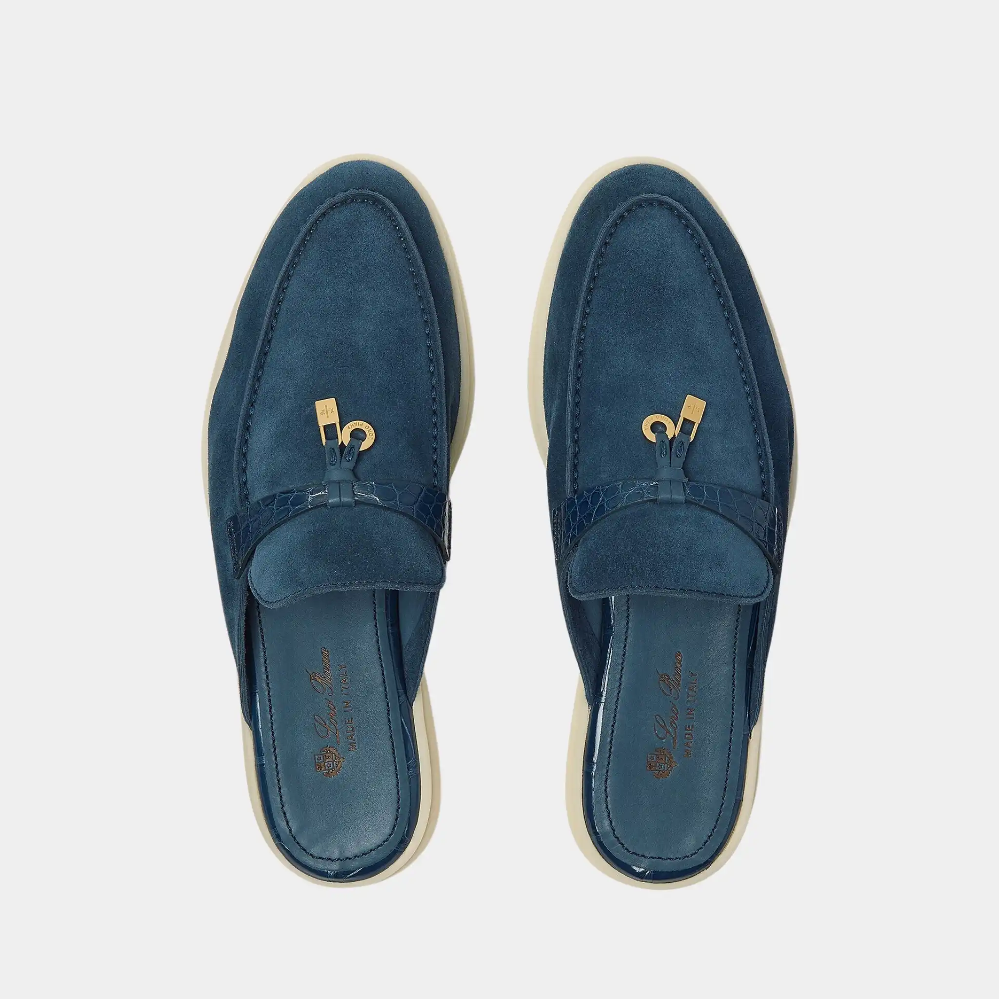 Charms Walk Babouche Loafer Suede With Alligator Saddles - Image 14