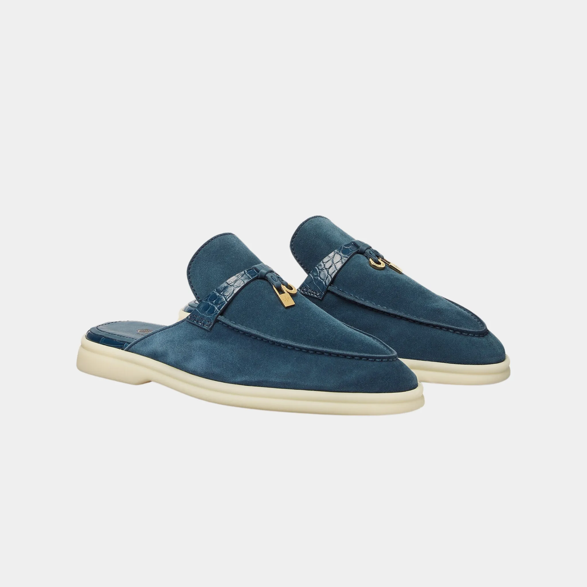 Charms Walk Babouche Loafer Suede With Alligator Saddles - Image 15
