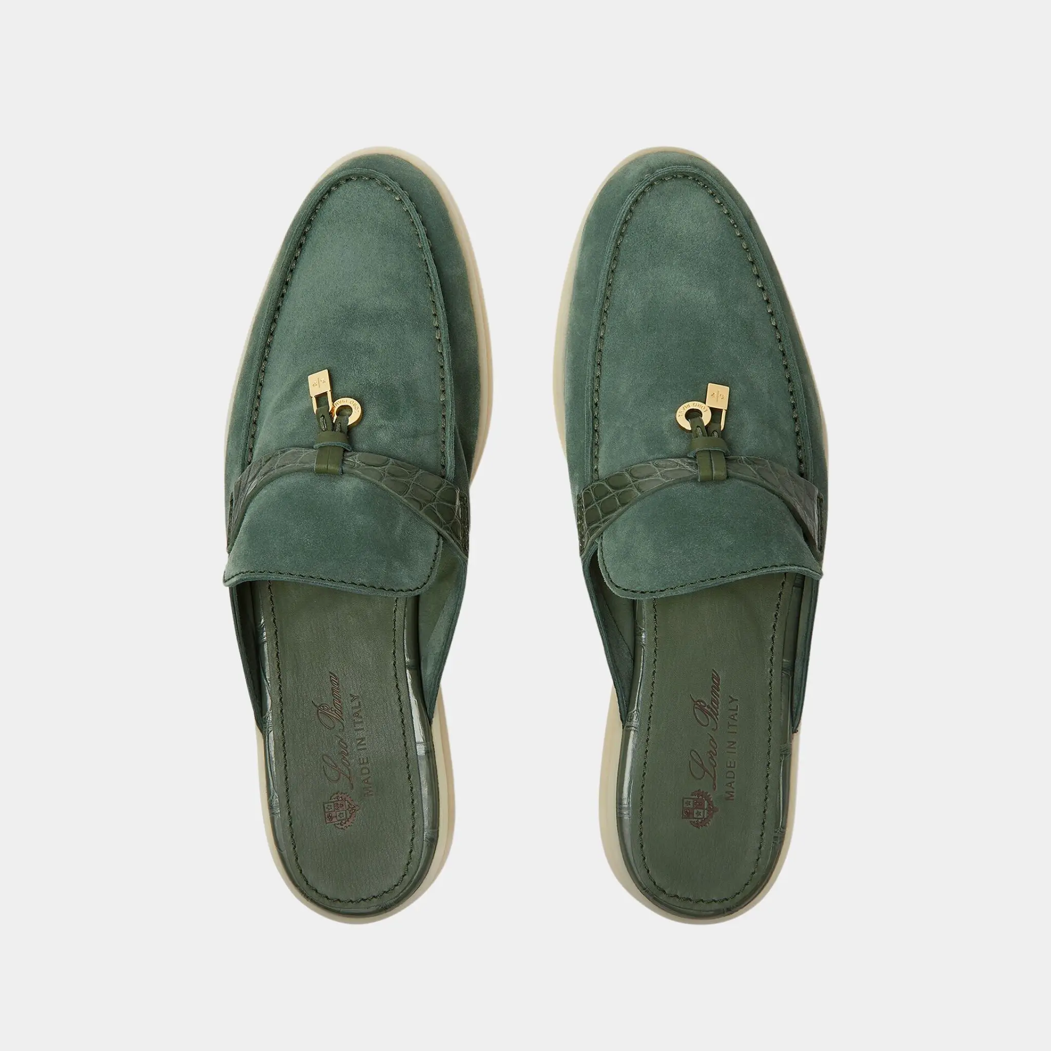 Charms Walk Babouche Loafer Suede With Alligator Saddles - Image 2