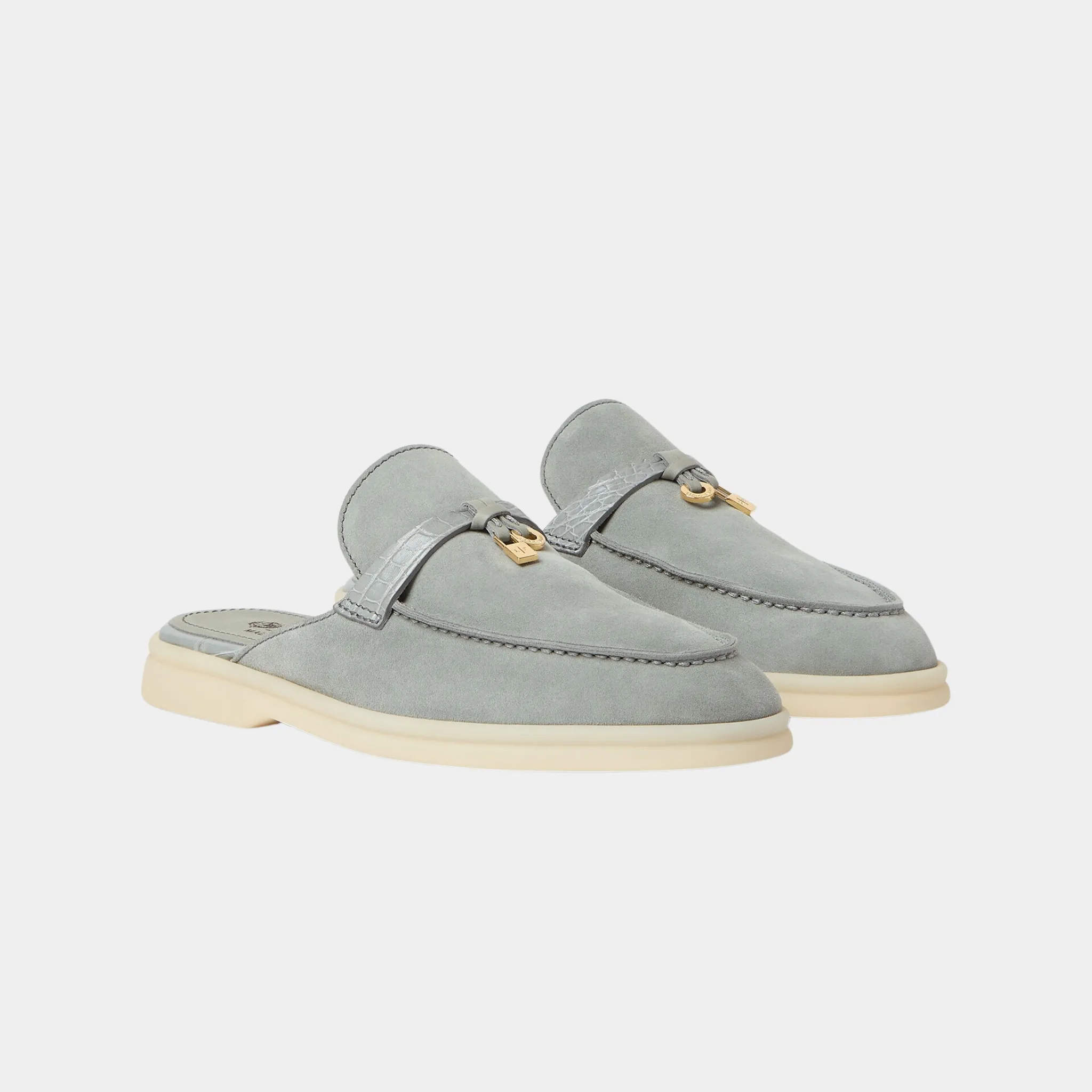 Charms Walk Babouche Loafer Suede With Alligator Saddles - Image 9