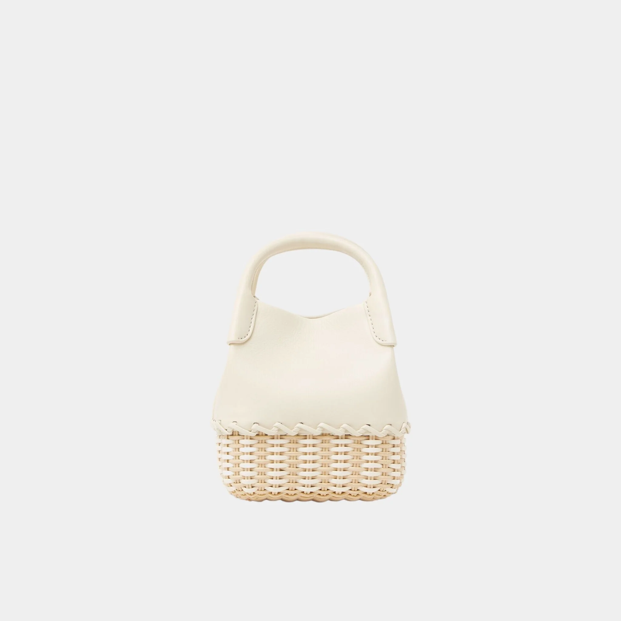 Micro Bale Bag Calfskin-Wicker With Cotton-Linen Lining - Image 3