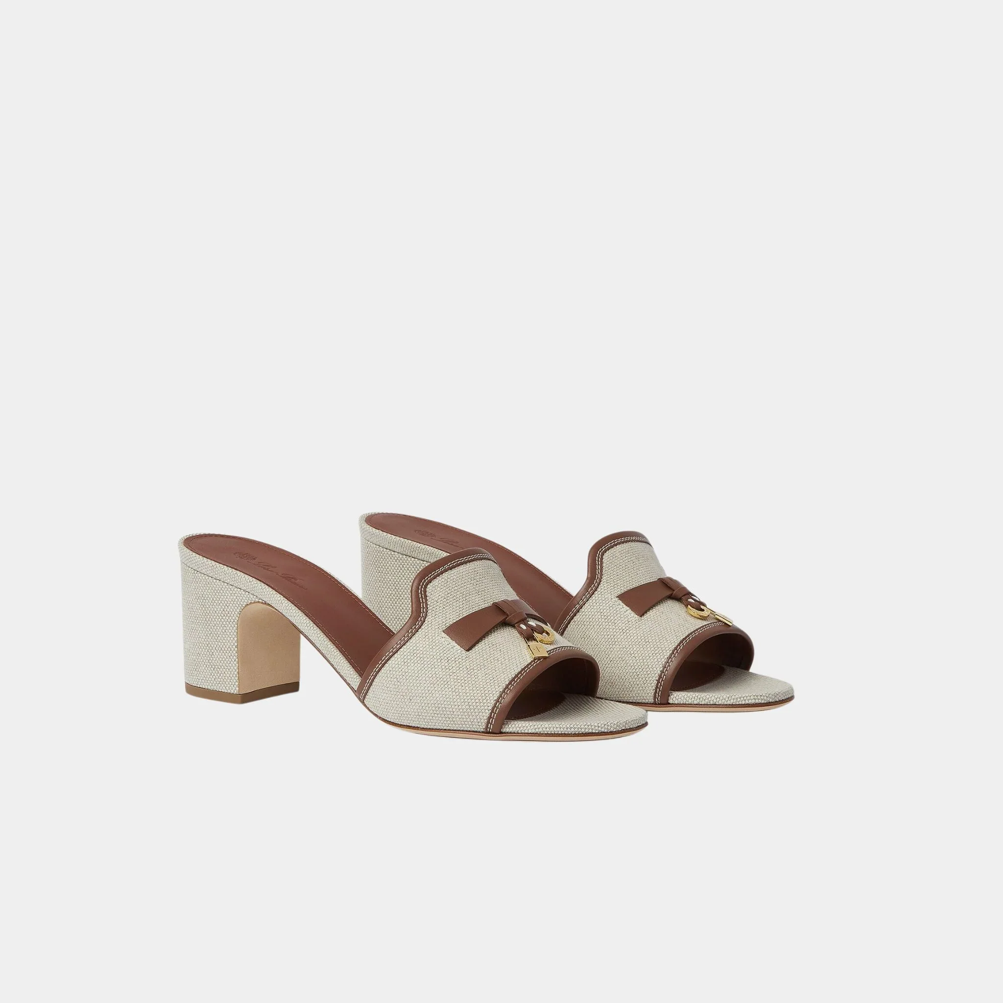 Summer Charms Heeled Sandal in Cotton and Linen - Image 2