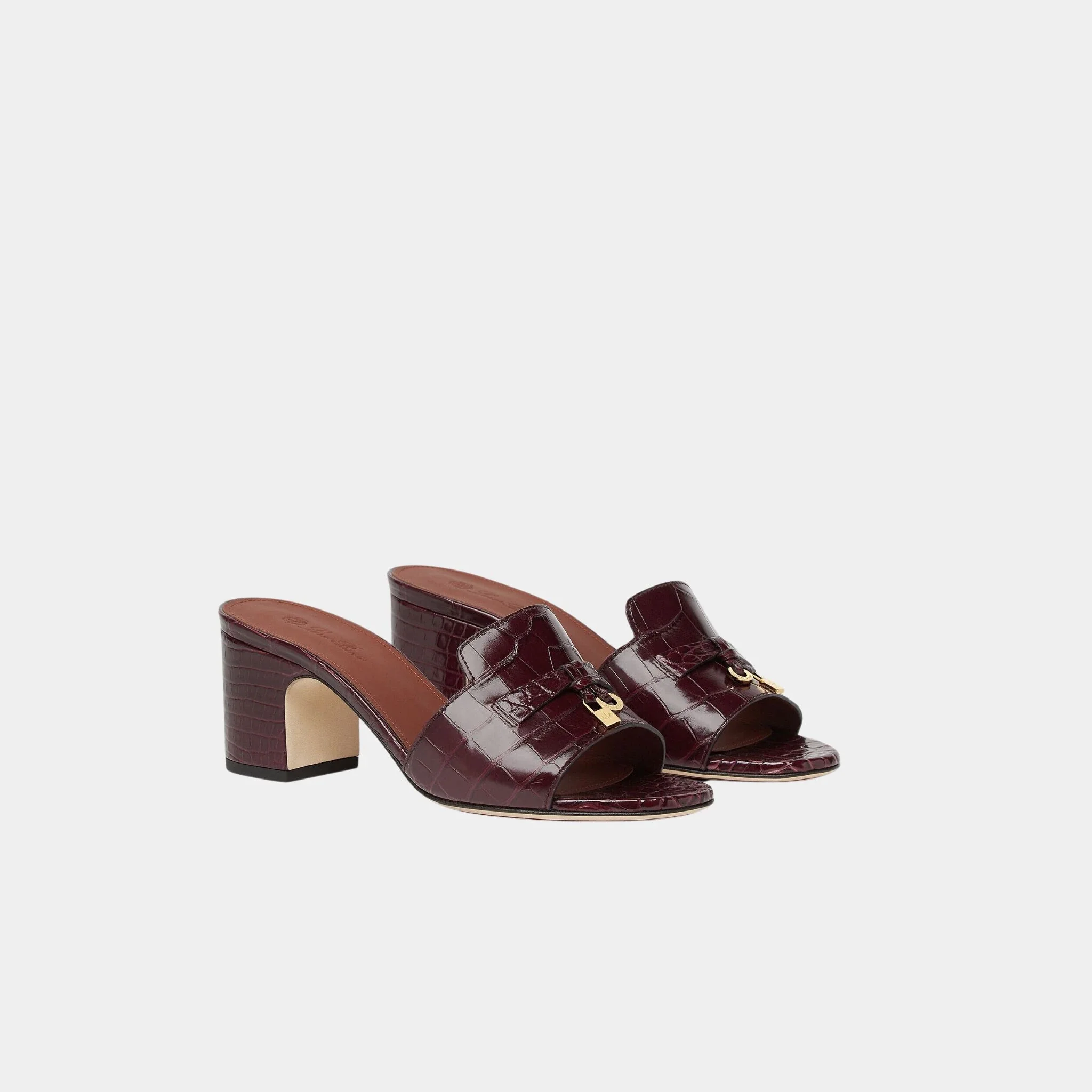 Summer Charms Heeled Sandal in Crocodile Leather - Image 2