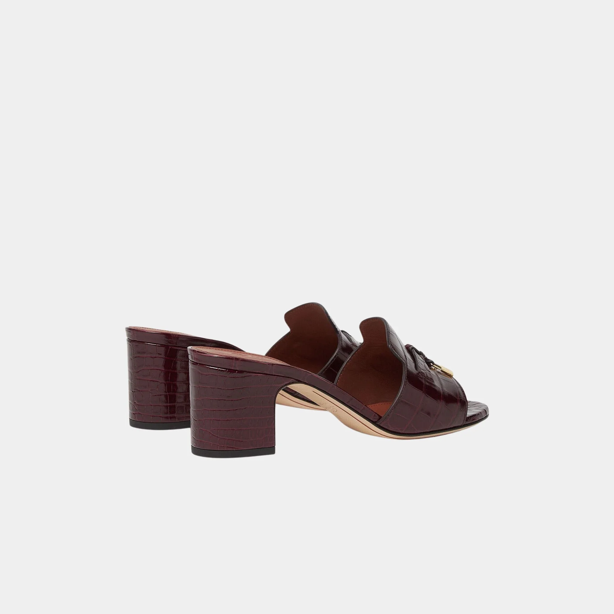 Summer Charms Heeled Sandal in Crocodile Leather - Image 3