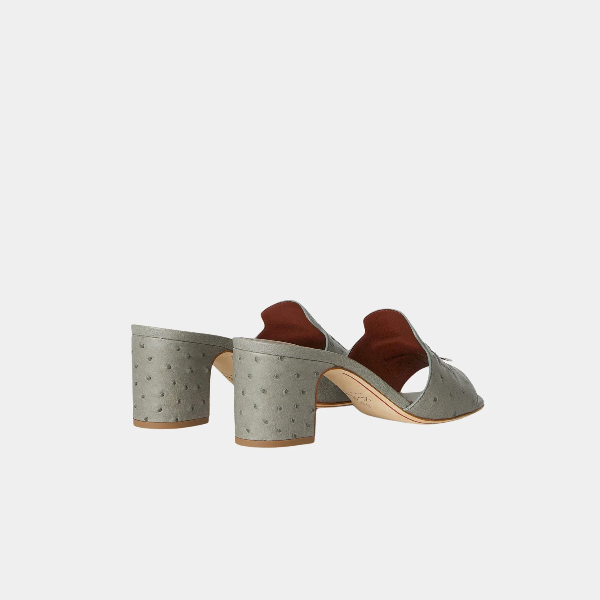 Summer Charms Heeled Sandal Ostrich Leather - Image 8