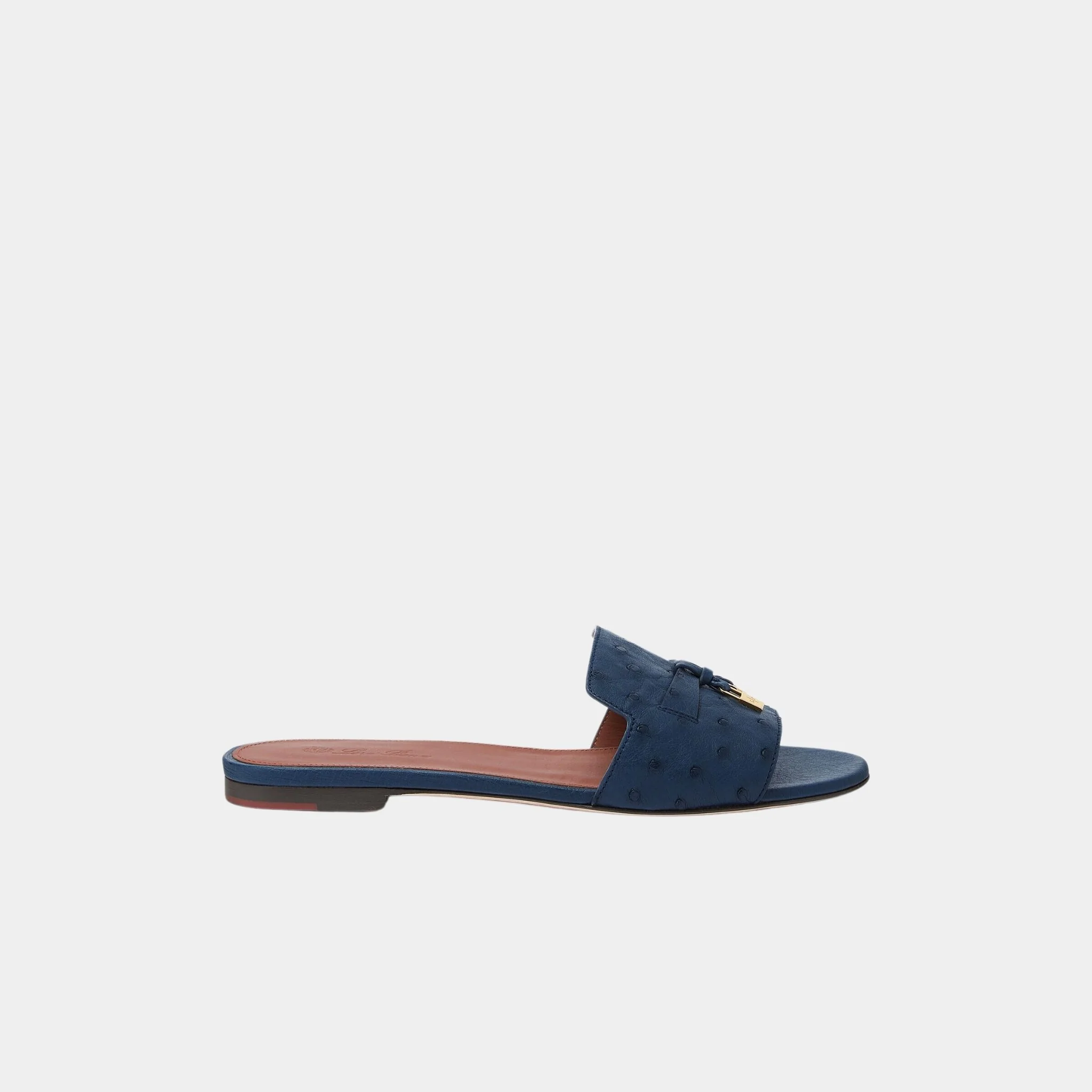 Summer Charms Ostrich Leather Flat Sandal - Image 10