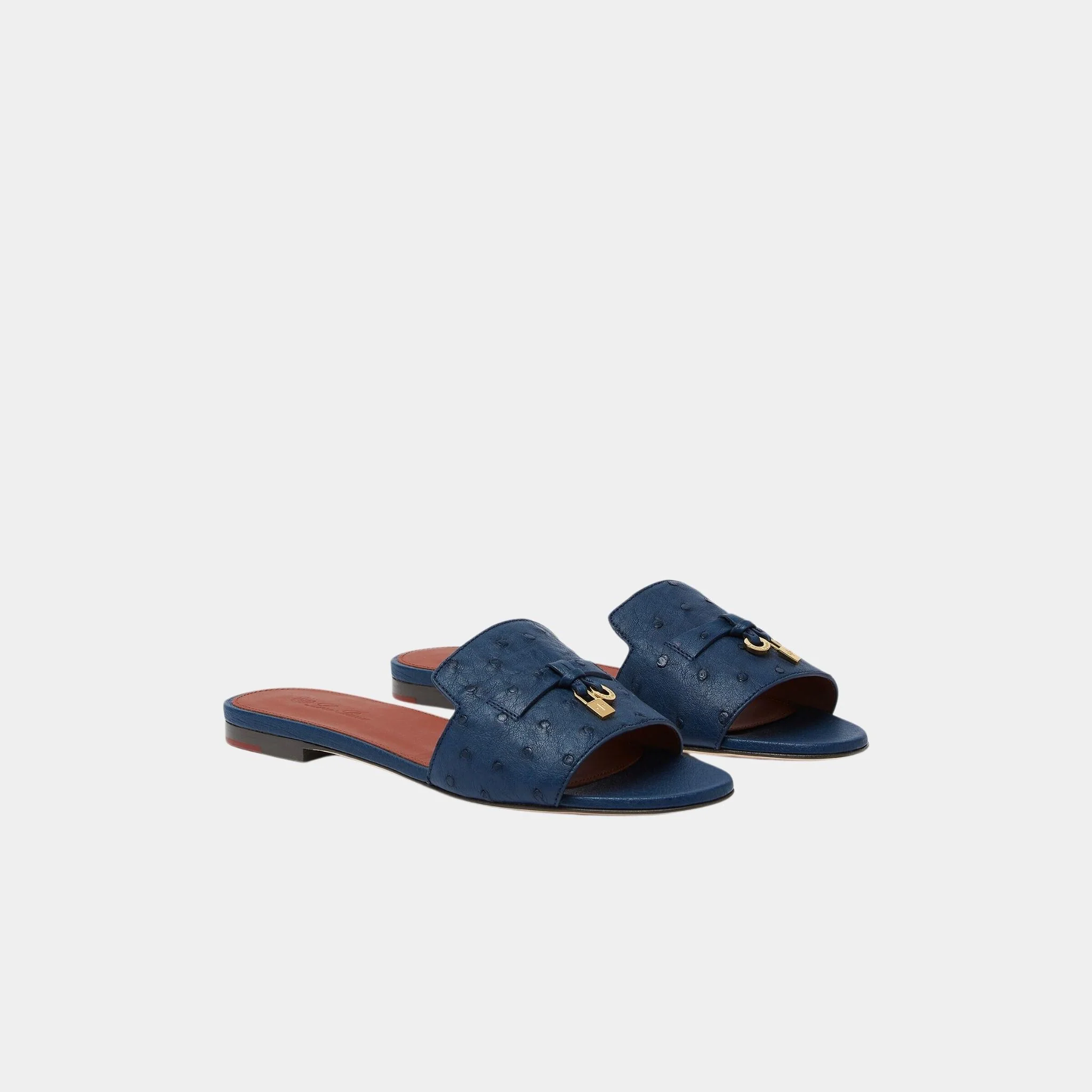 Summer Charms Ostrich Leather Flat Sandal - Image 11