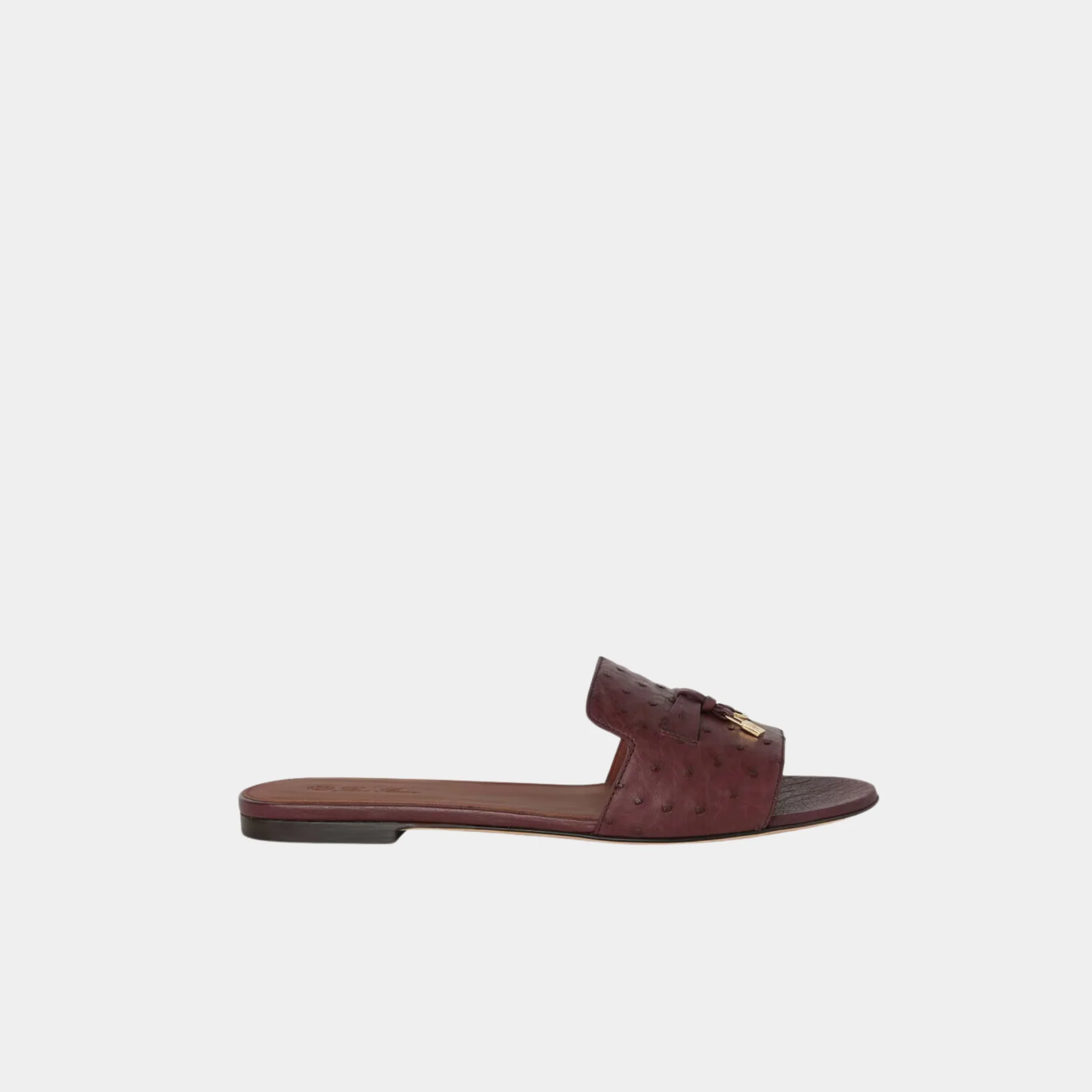 Summer Charms Ostrich Leather Flat Sandal - Image 4