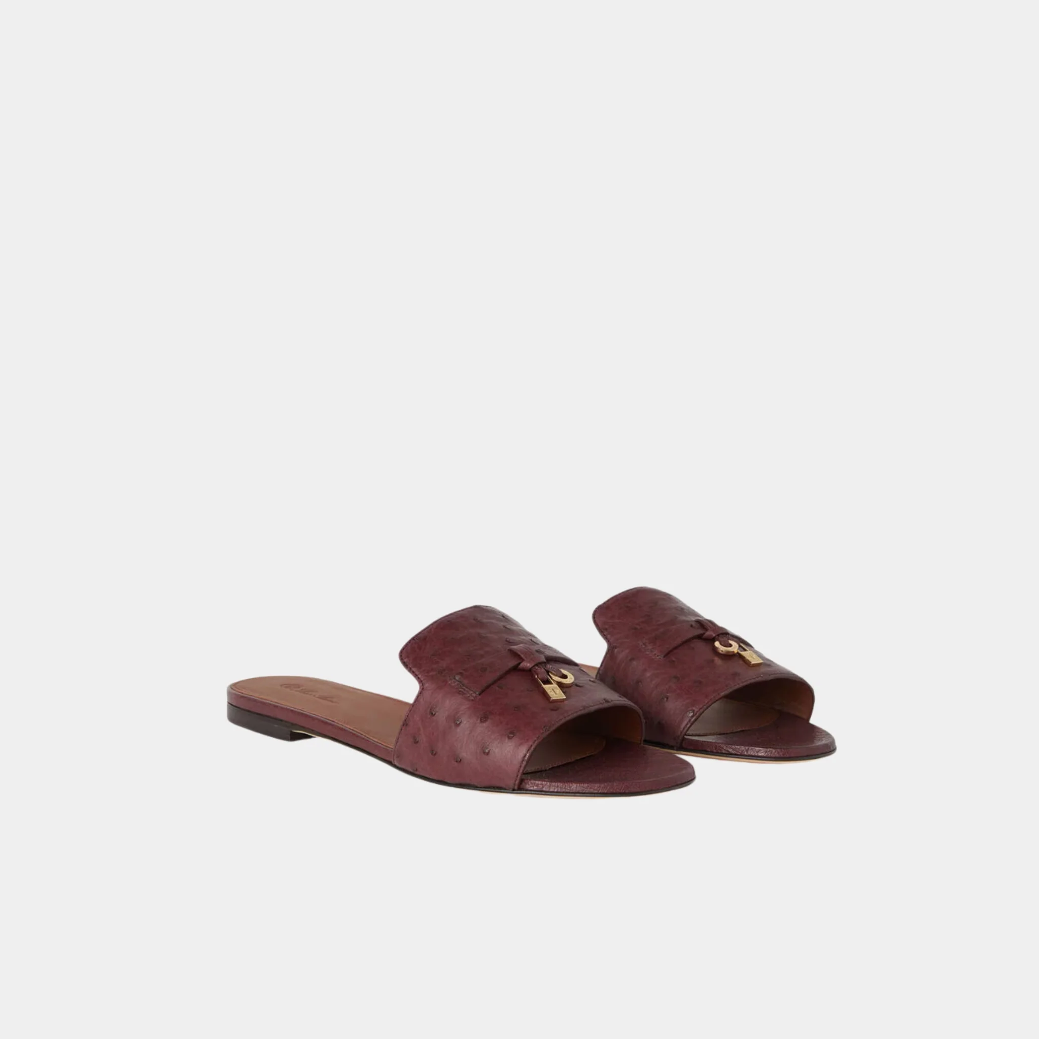 Summer Charms Ostrich Leather Flat Sandal - Image 5