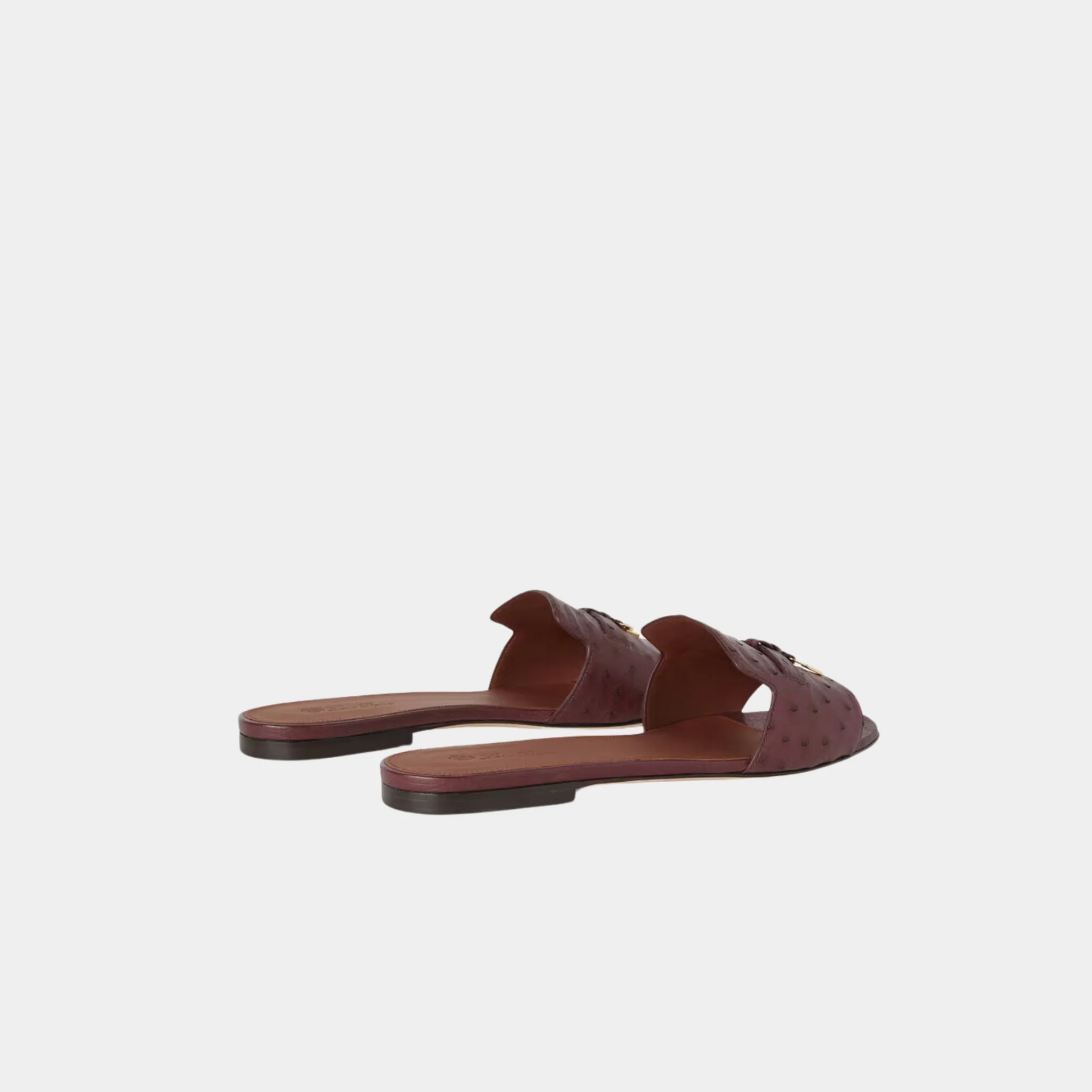 Summer Charms Ostrich Leather Flat Sandal - Image 6