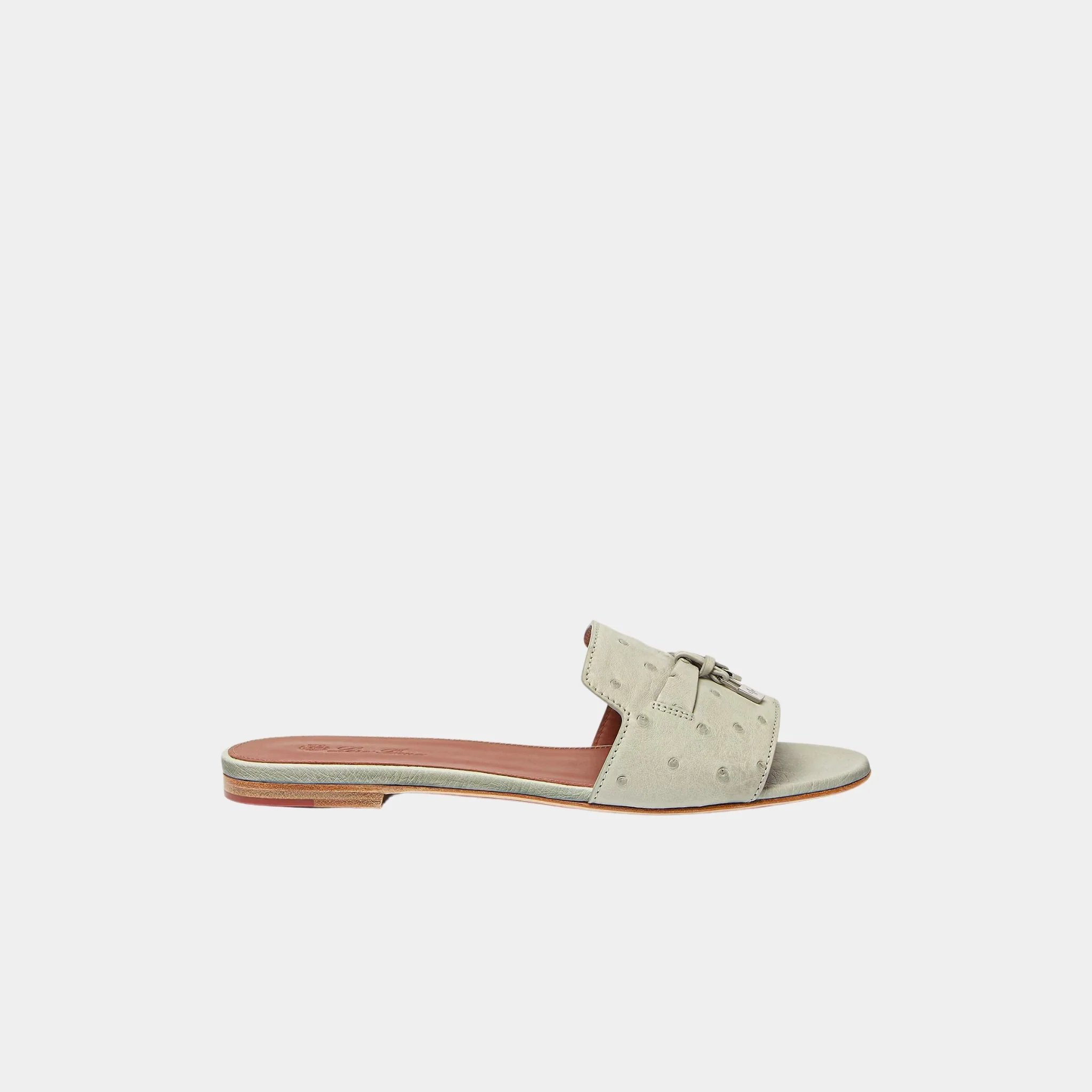 Summer Charms Ostrich Leather Flat Sandal - Image 7