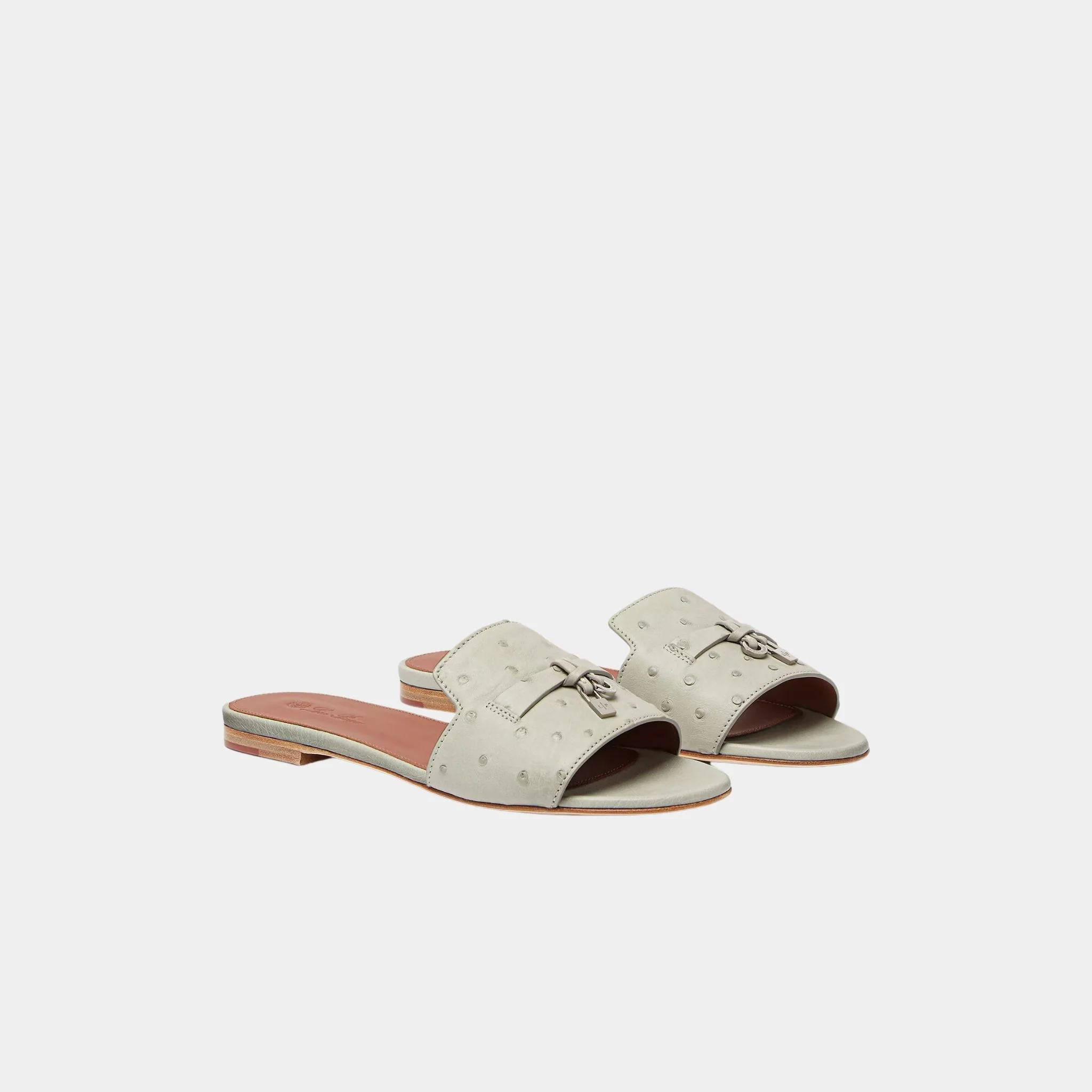 Summer Charms Ostrich Leather Flat Sandal - Image 8
