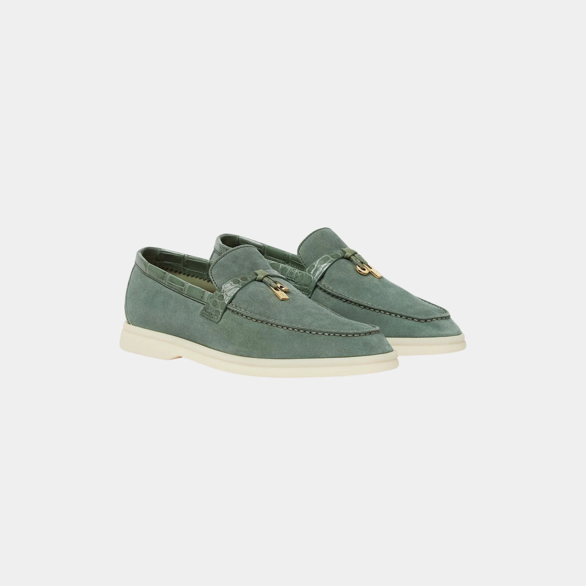 Summer Charms Walk Loafers Suede with Alligator Skin - Image 2