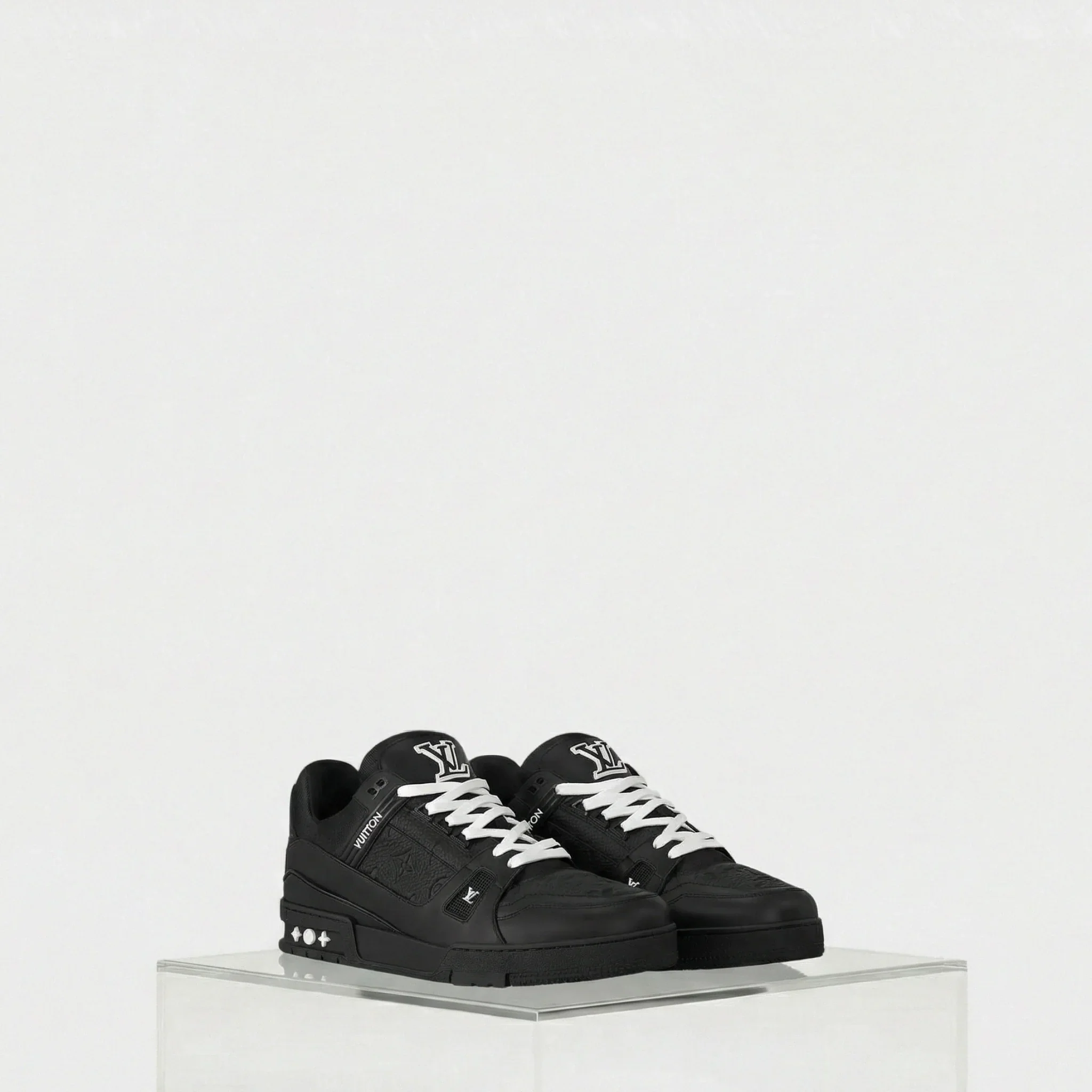 Black LV Trainer Sneaker Monogram Calf Leather