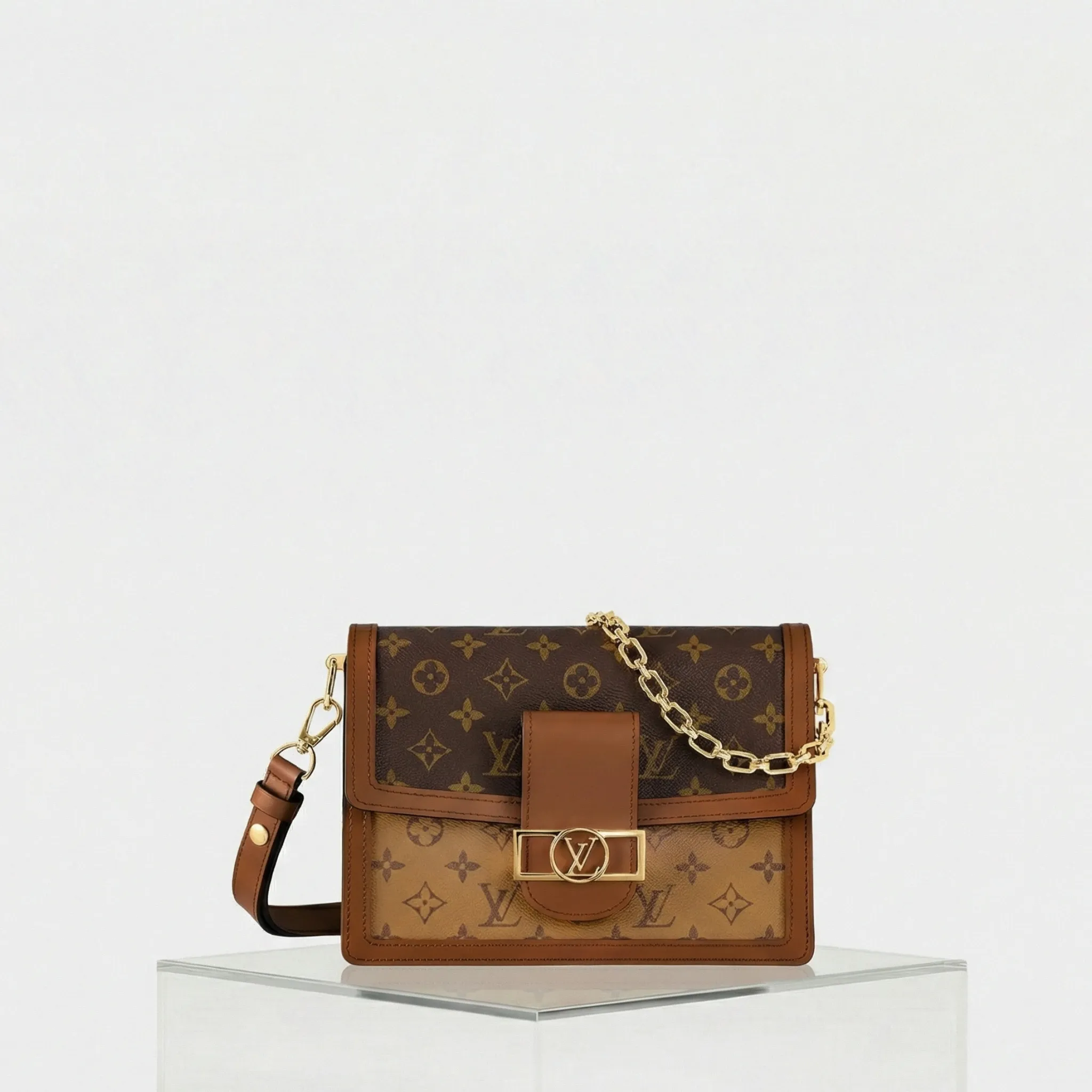 Dauphine MM Bag Monogram and Monogram Reverse Coated Canvas