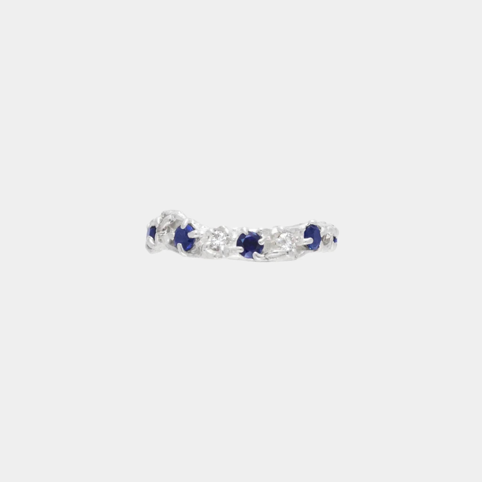Alba Sapphire Moissanite Argenti Ring - Image 2