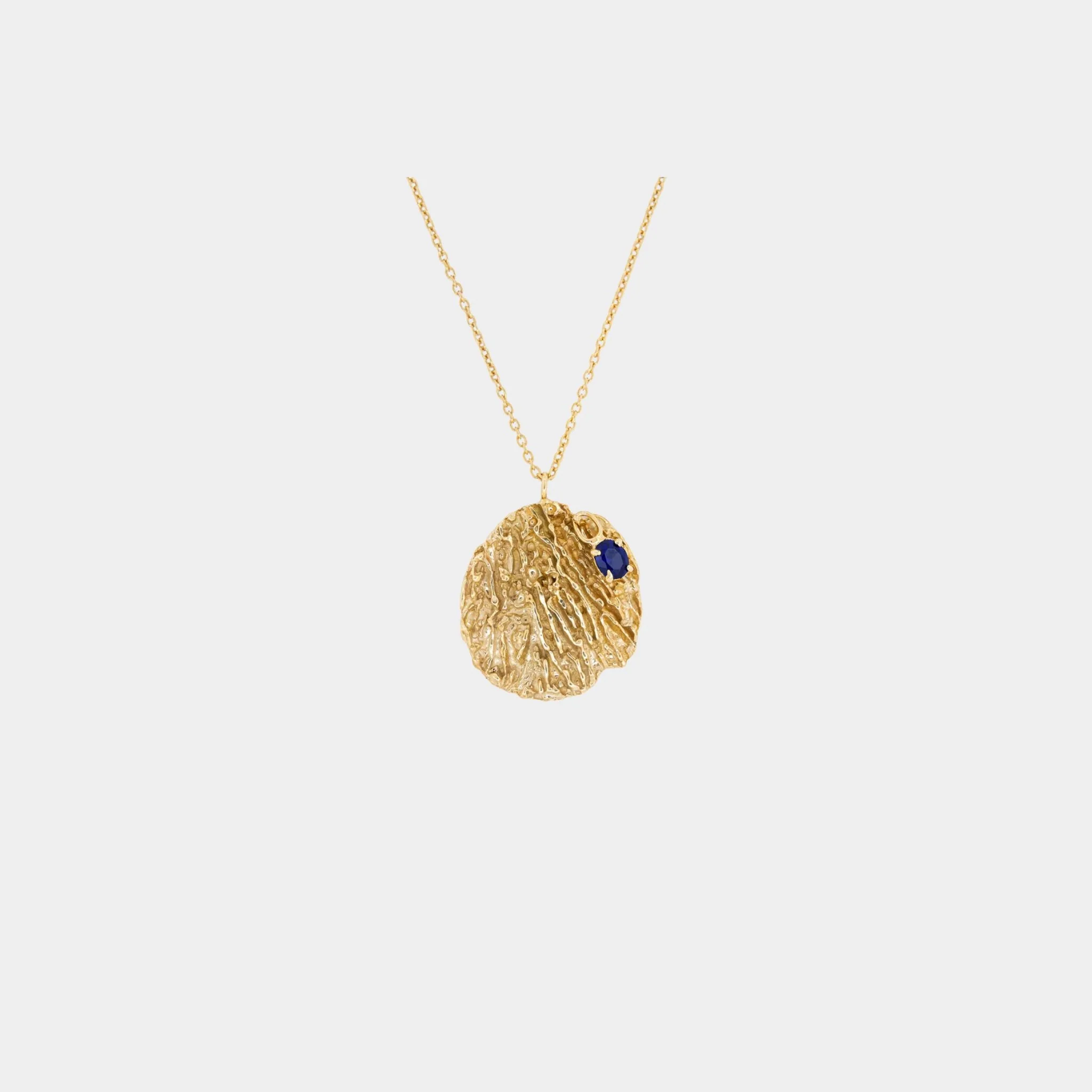 Maitake Sapphire Medallion Necklace