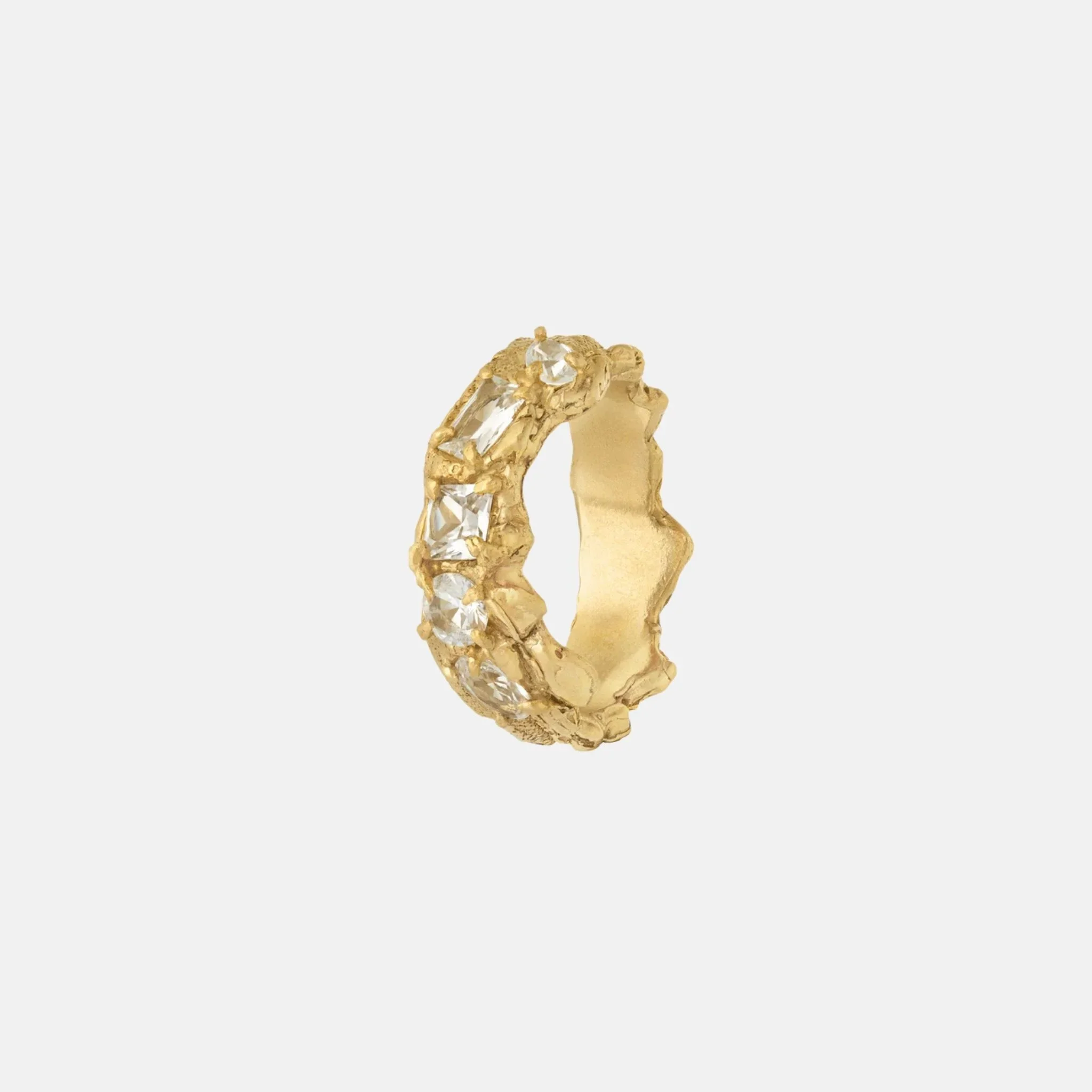 Mara White Sapphire 18K Gold Plated Silver Ring