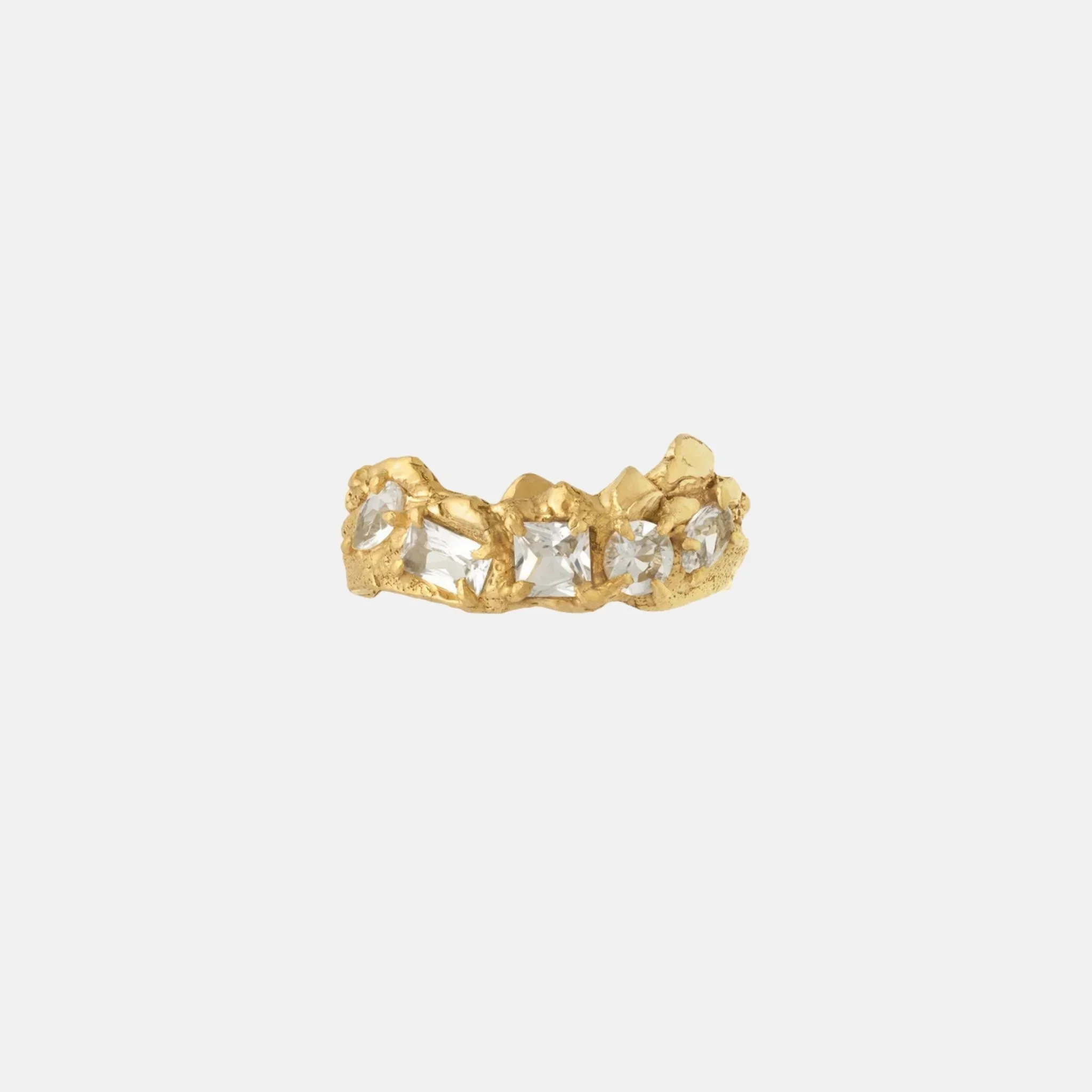 Mara White Sapphire 18K Gold Plated Silver Ring - Image 2