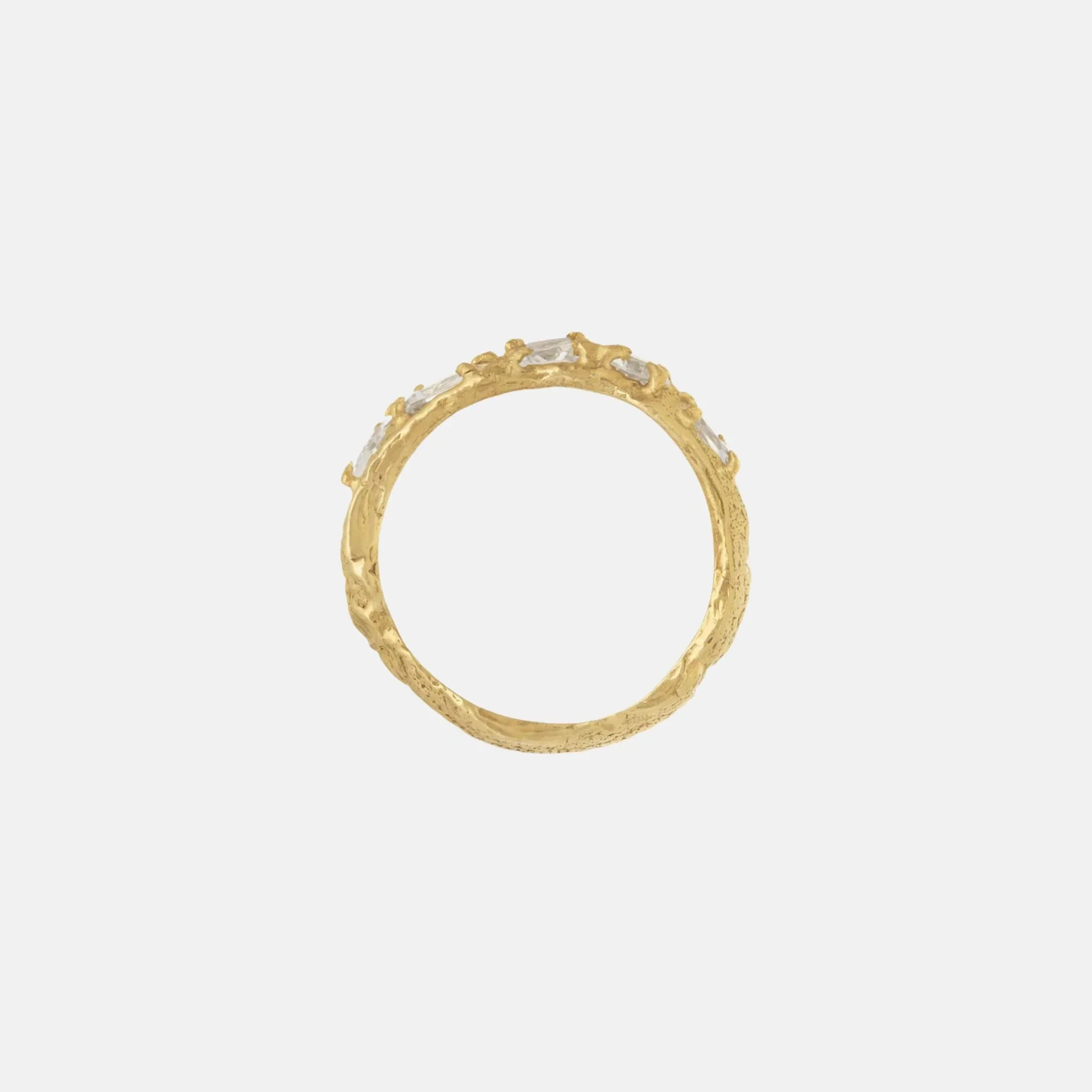 Mara White Sapphire 18K Gold Plated Silver Ring - Image 3