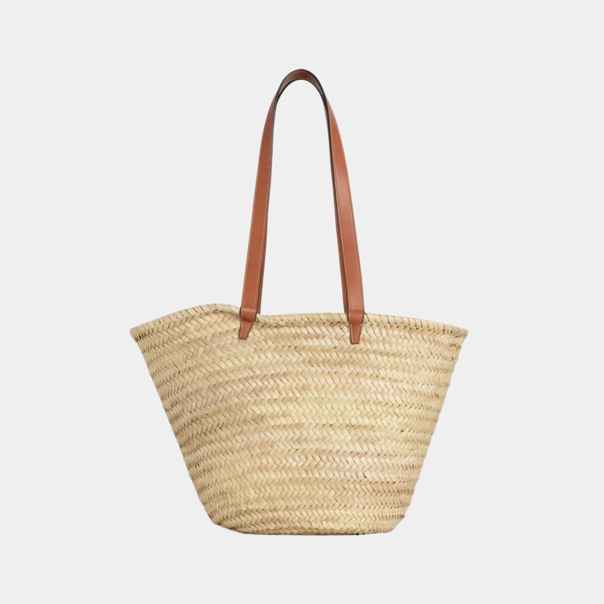 Medium Celine Classic Panier In Palm Leaves And Calfskin - Image 2