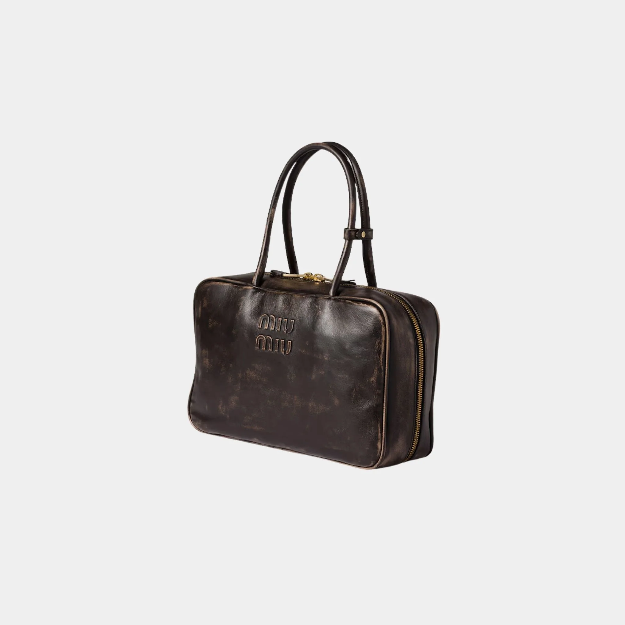 Beau Vintage Effect Nappa Leather Large Bag - Image 2