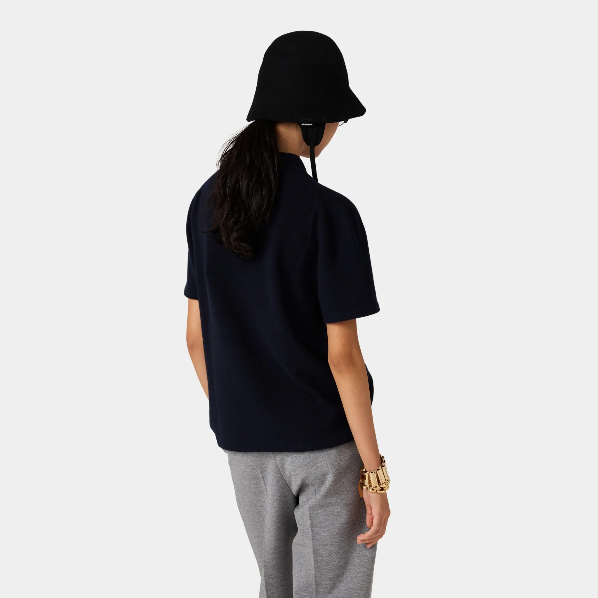 Cashmere Polo Shirt with Side Zipper Detail - Image 2