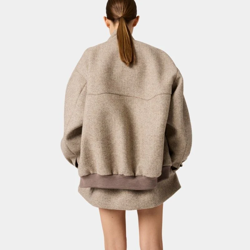 Chevron Blouson Jacket Khaki - Image 2