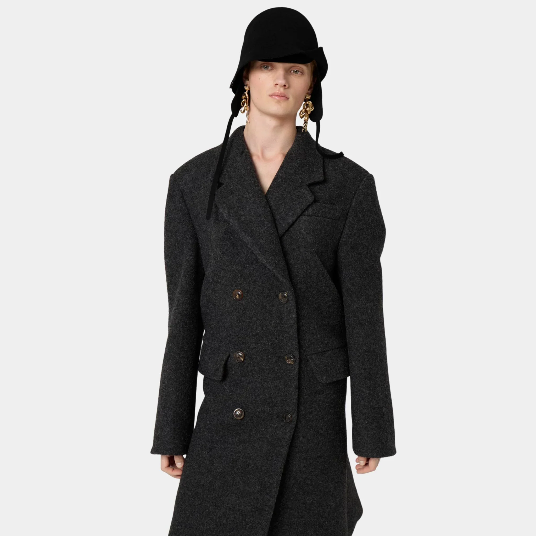 Double-breasted Shetland Wool Coat - Image 5