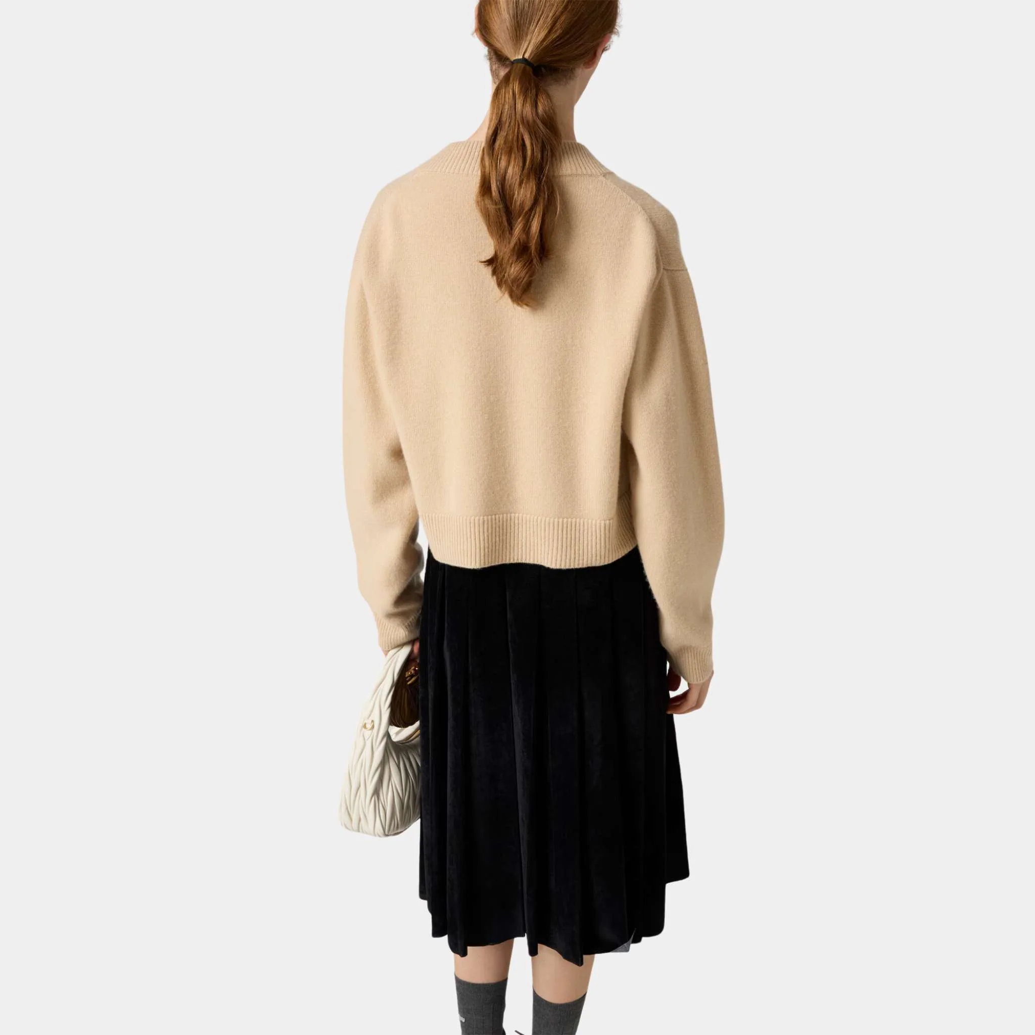 Embroidered Cashmere Cardigan Albino White - Image 2