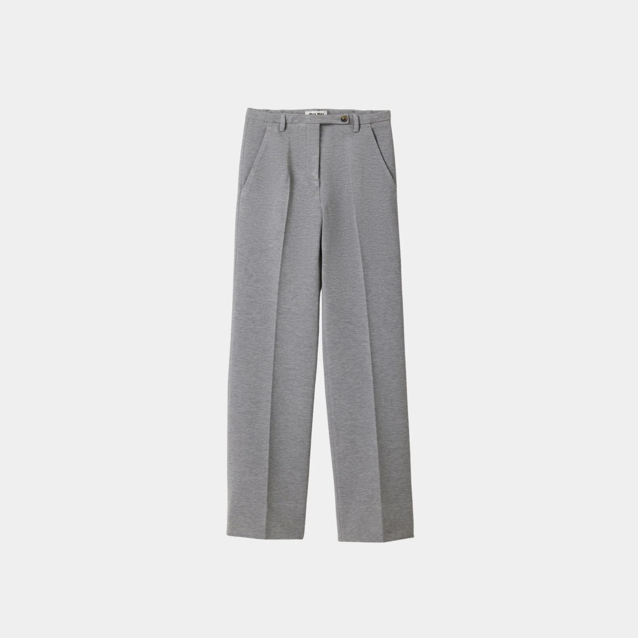Fabric Stitch Knit Pants with Button