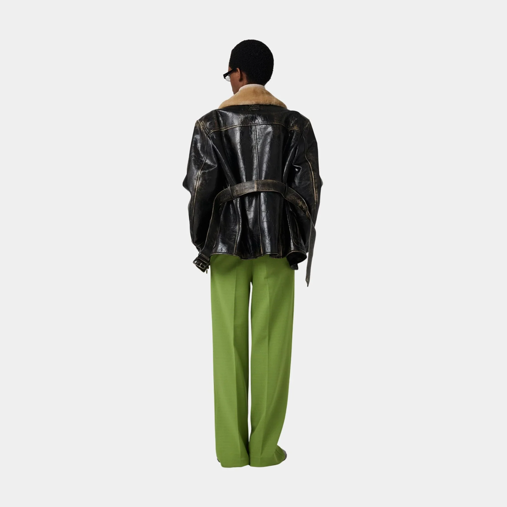 Fabric Stitch Knit Pants with Button - Image 6
