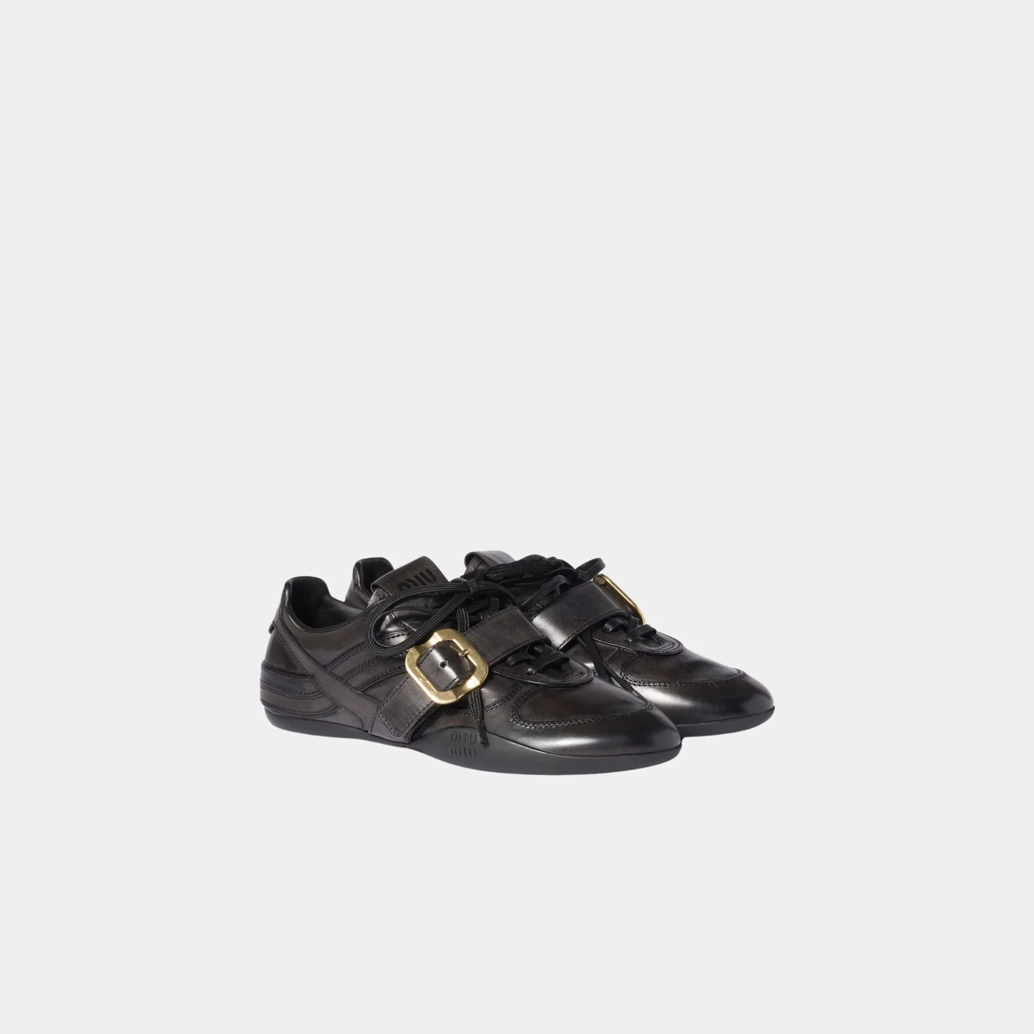 Leather Sneakers with Buckle