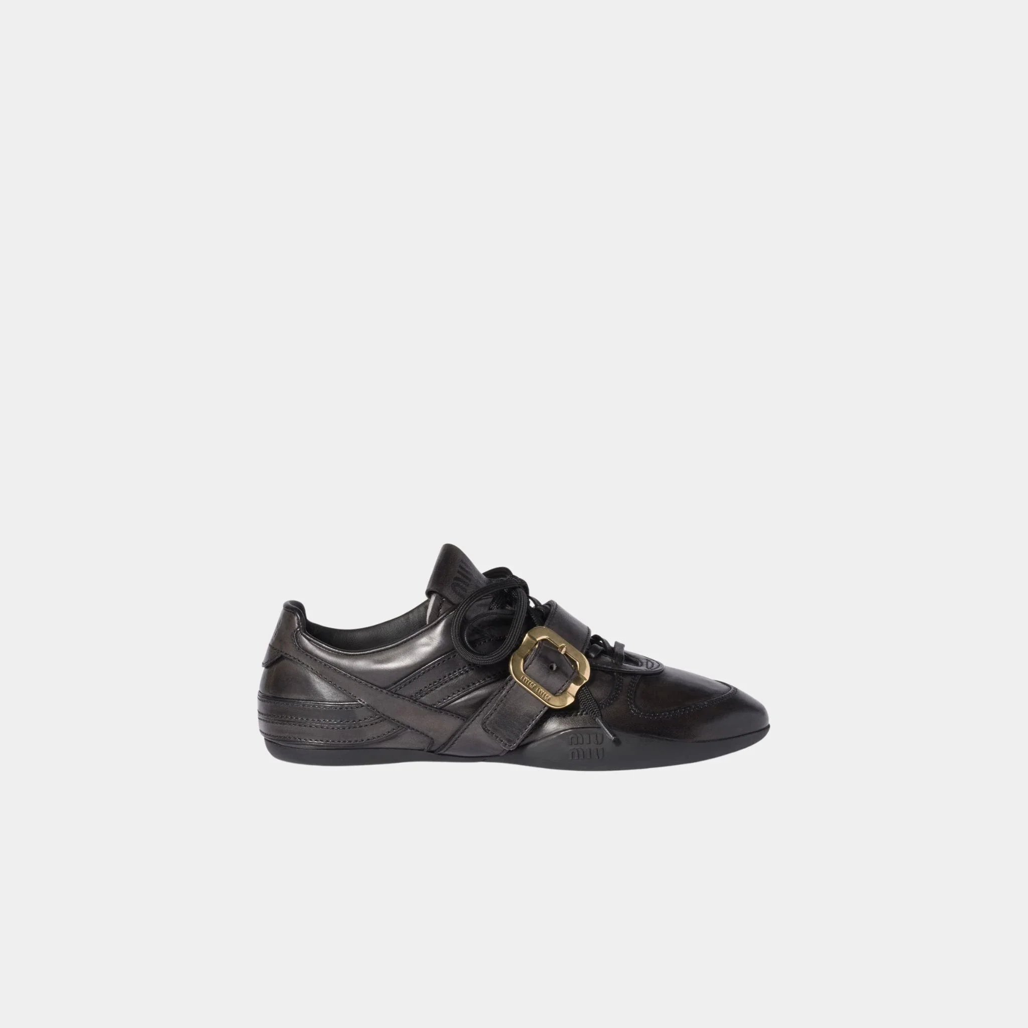 Leather Sneakers with Buckle - Image 2