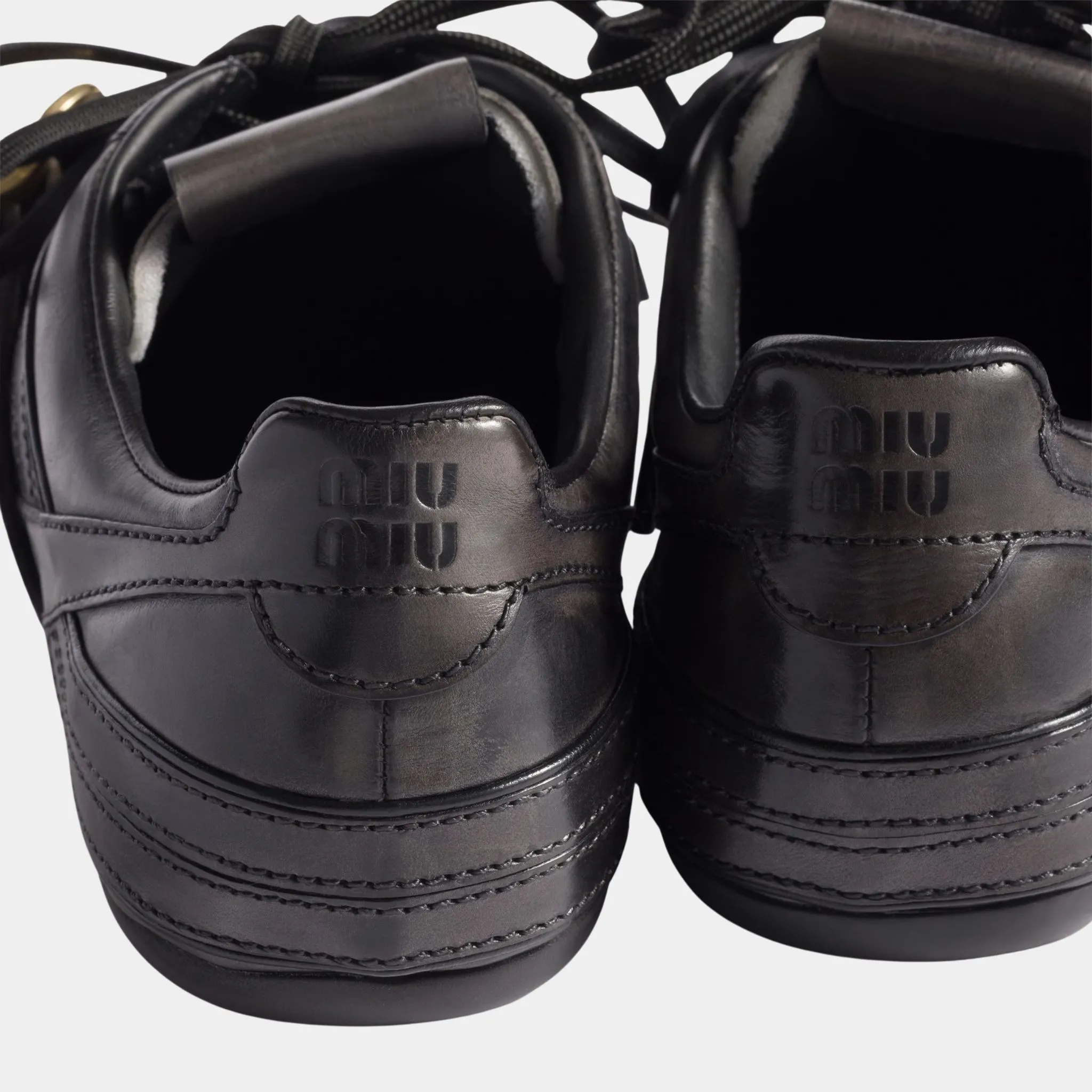 Leather Sneakers with Buckle - Image 3