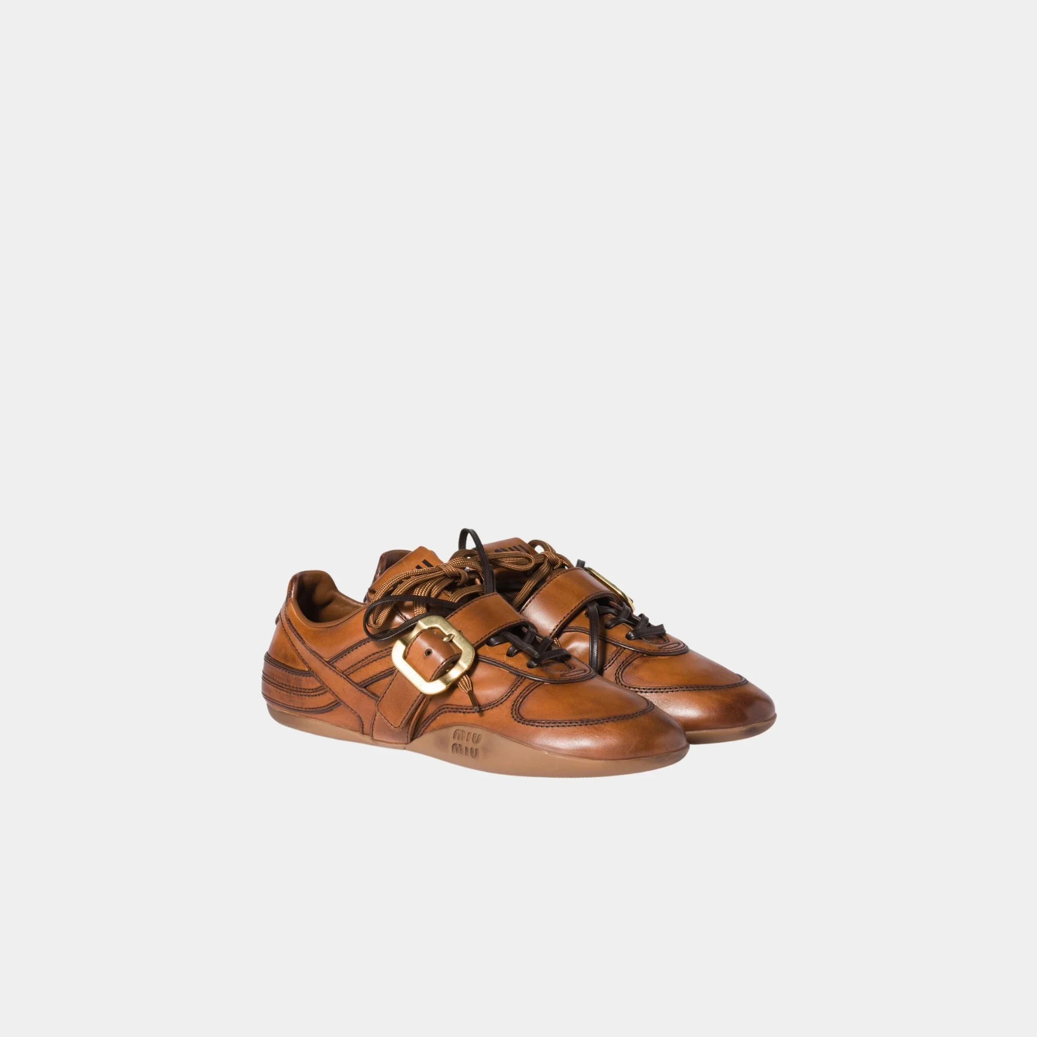 Leather Sneakers with Buckle - Image 4