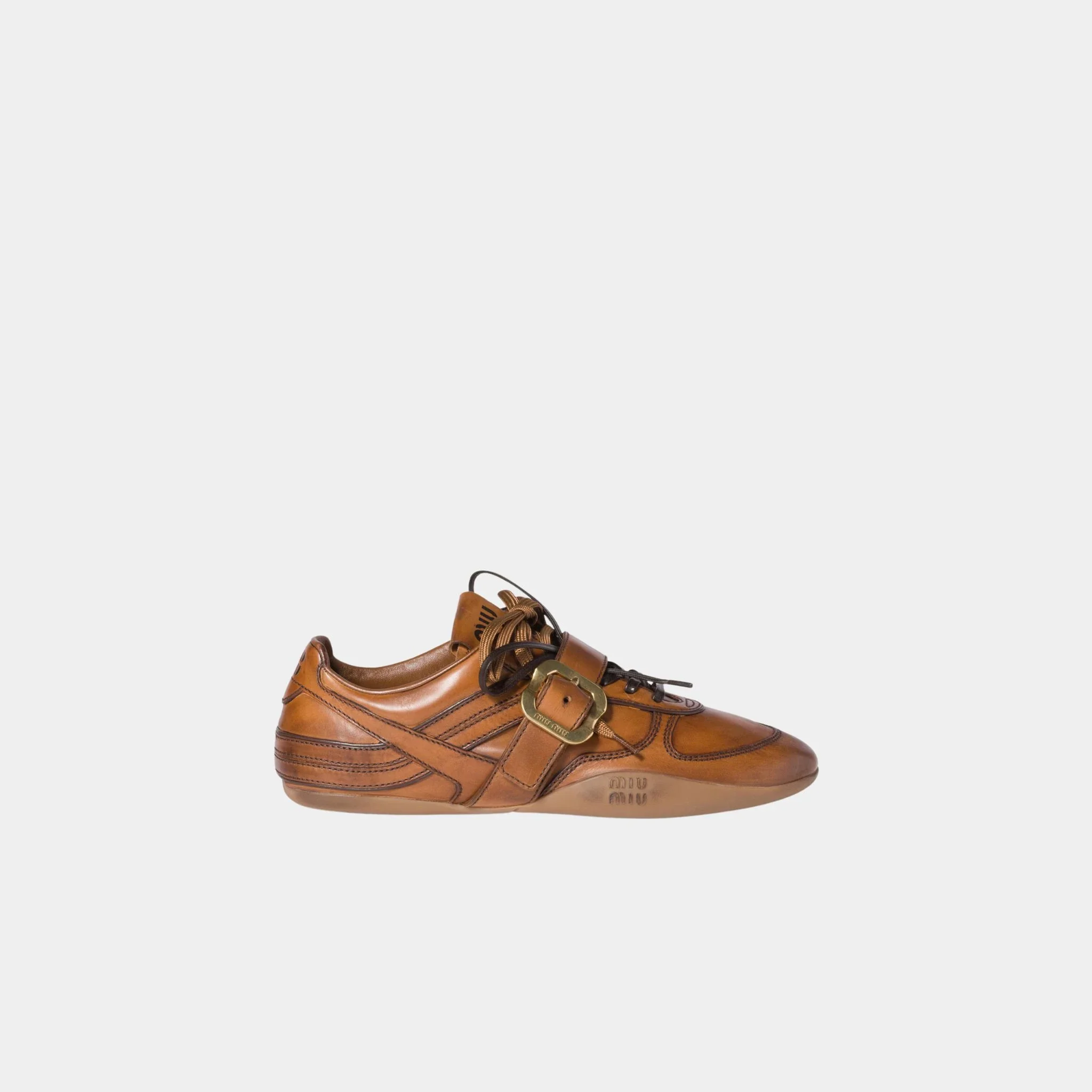 Leather Sneakers with Buckle - Image 5