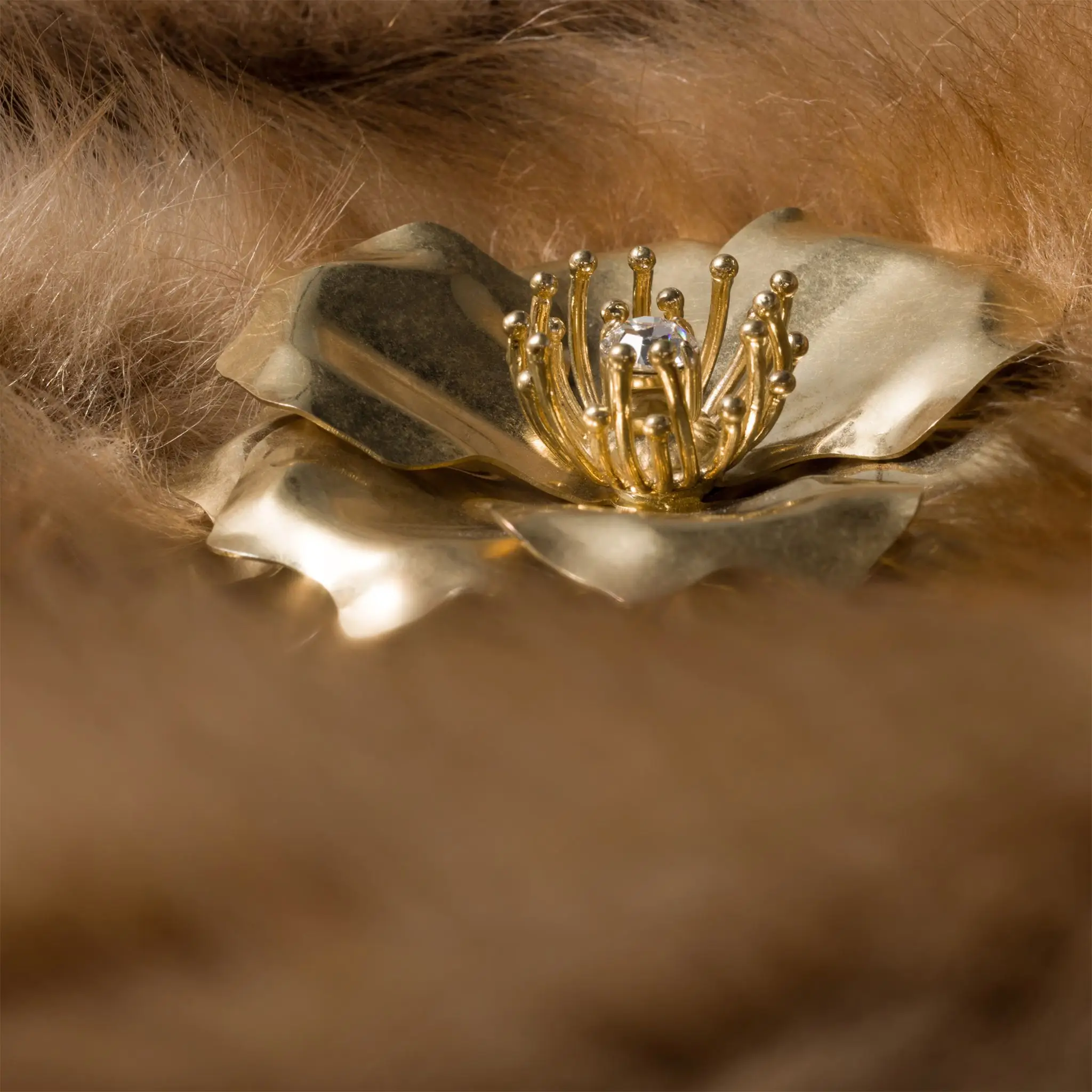 Metal Brooch with Crystal - Image 2