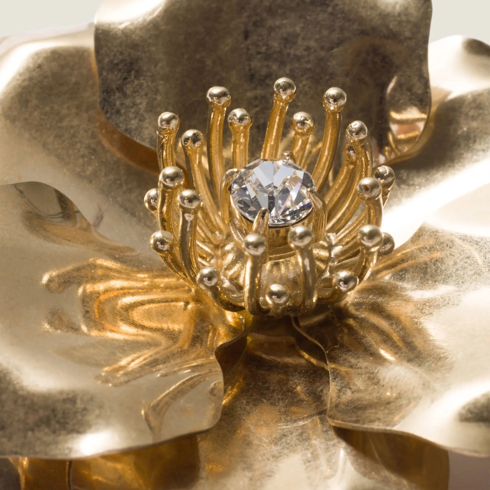 Metal Brooch with Crystal - Image 3