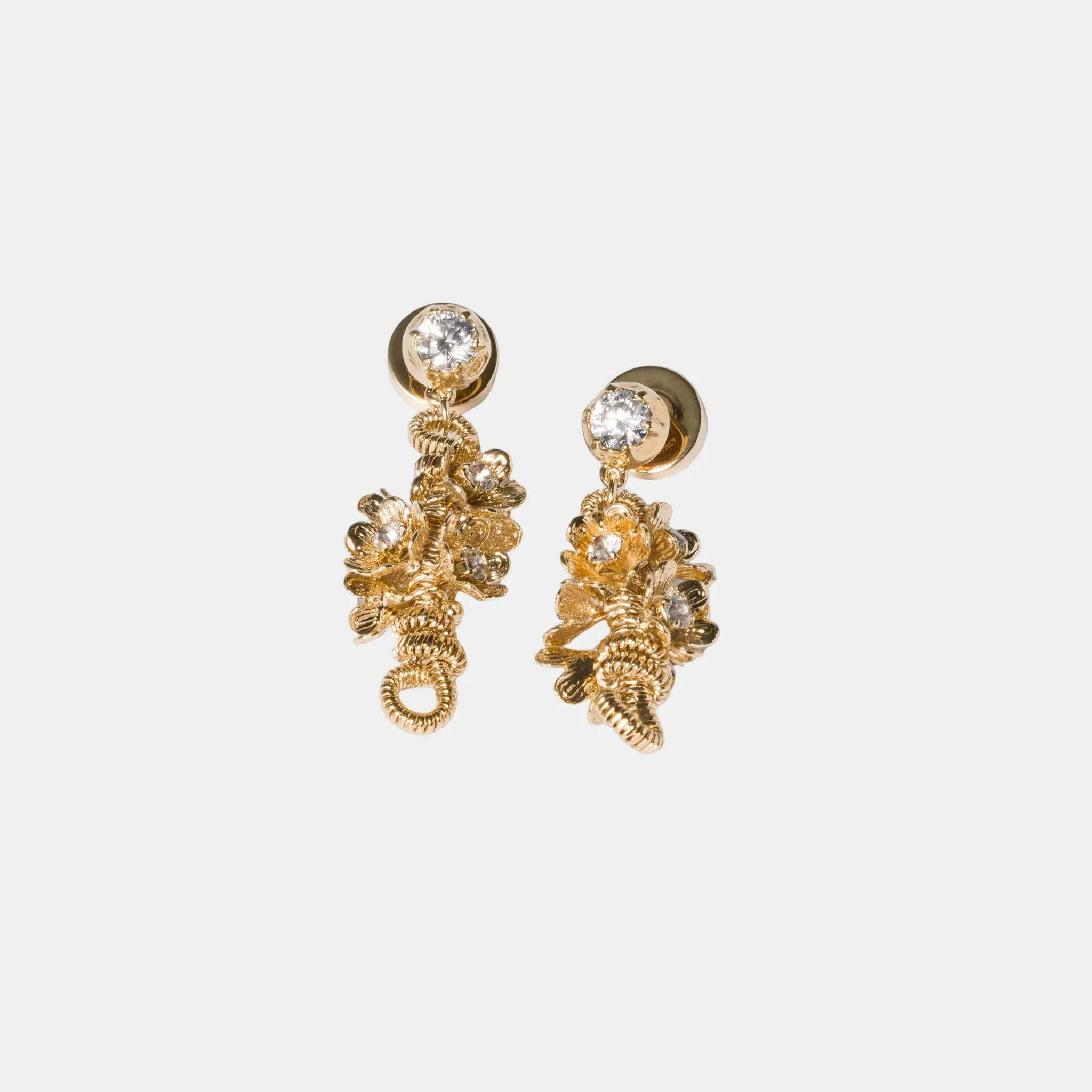 Metal Earrings with Crystals