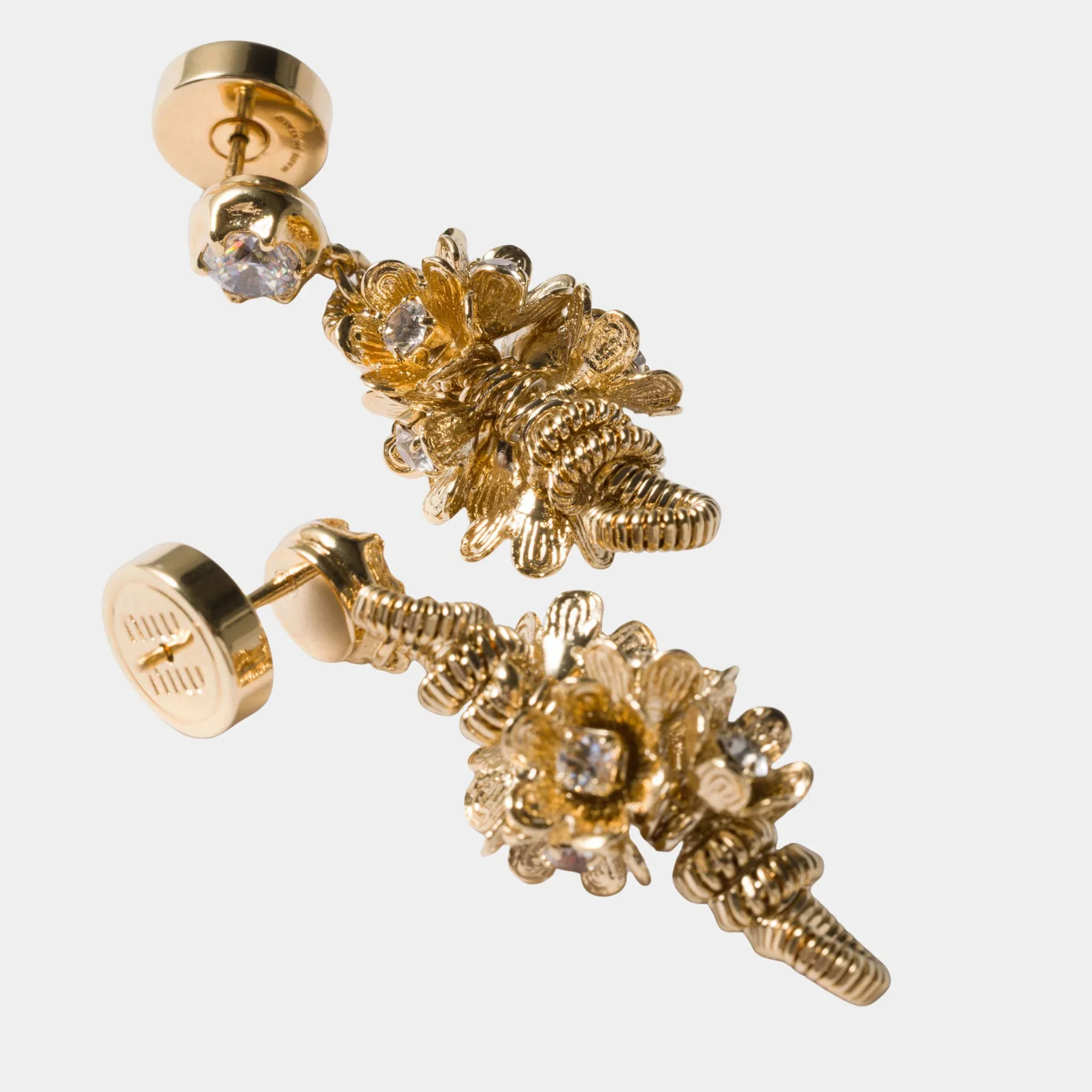 Metal Earrings with Crystals - Image 2