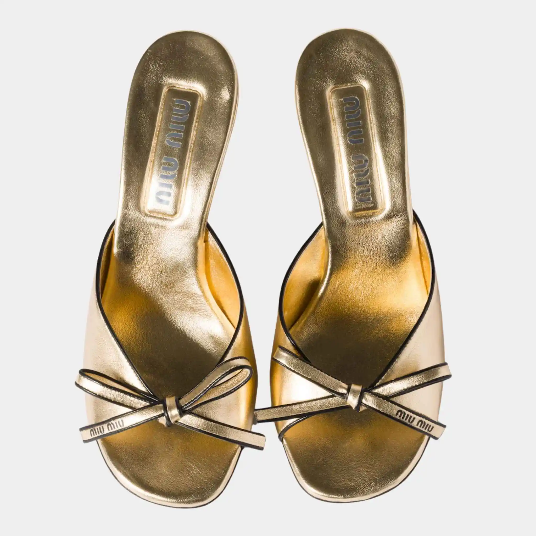 Mordoré Nappa Leather Heeled Sandals with Bow - Image 6