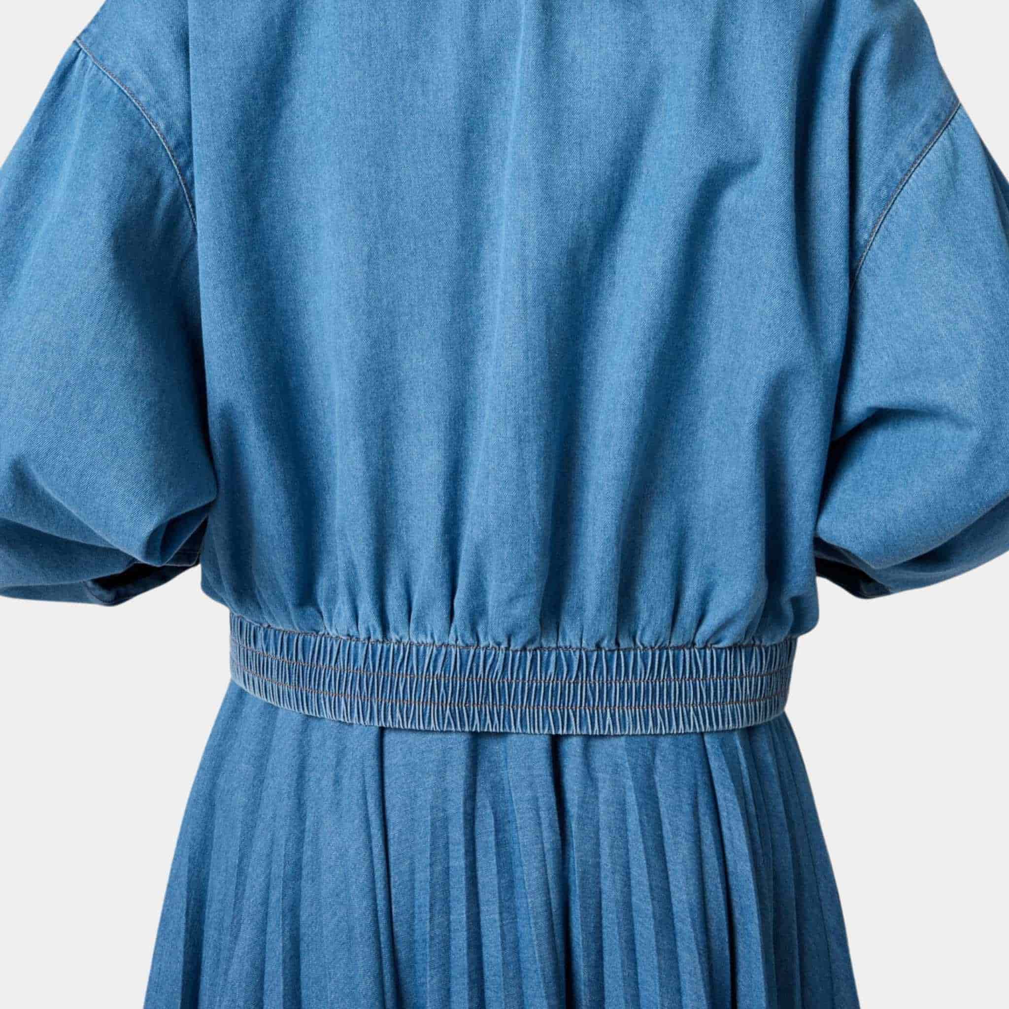 Oversized Denim Blouson Jacket Sapphire Blue - Image 2