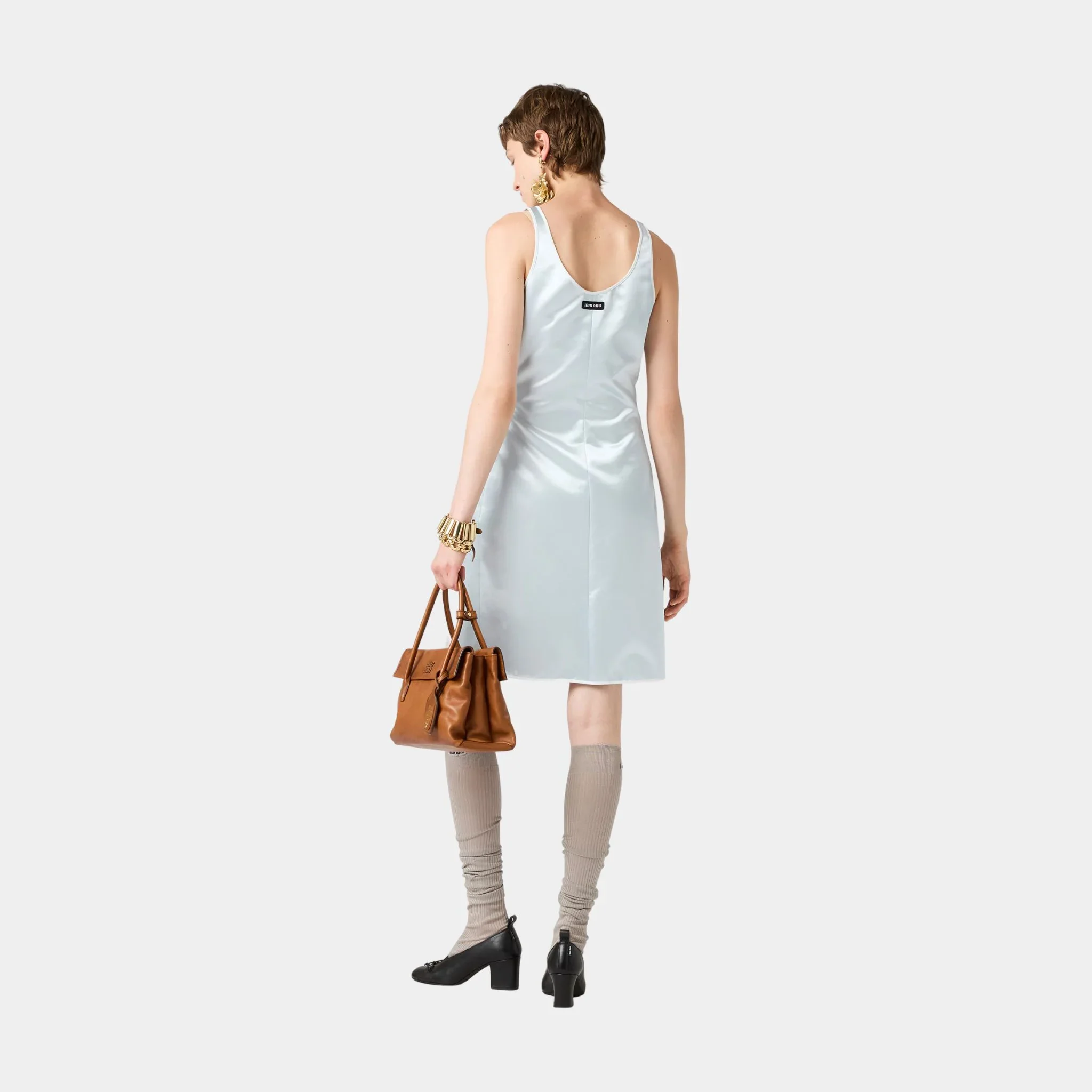 Satin Sleeveless Dress - Image 3