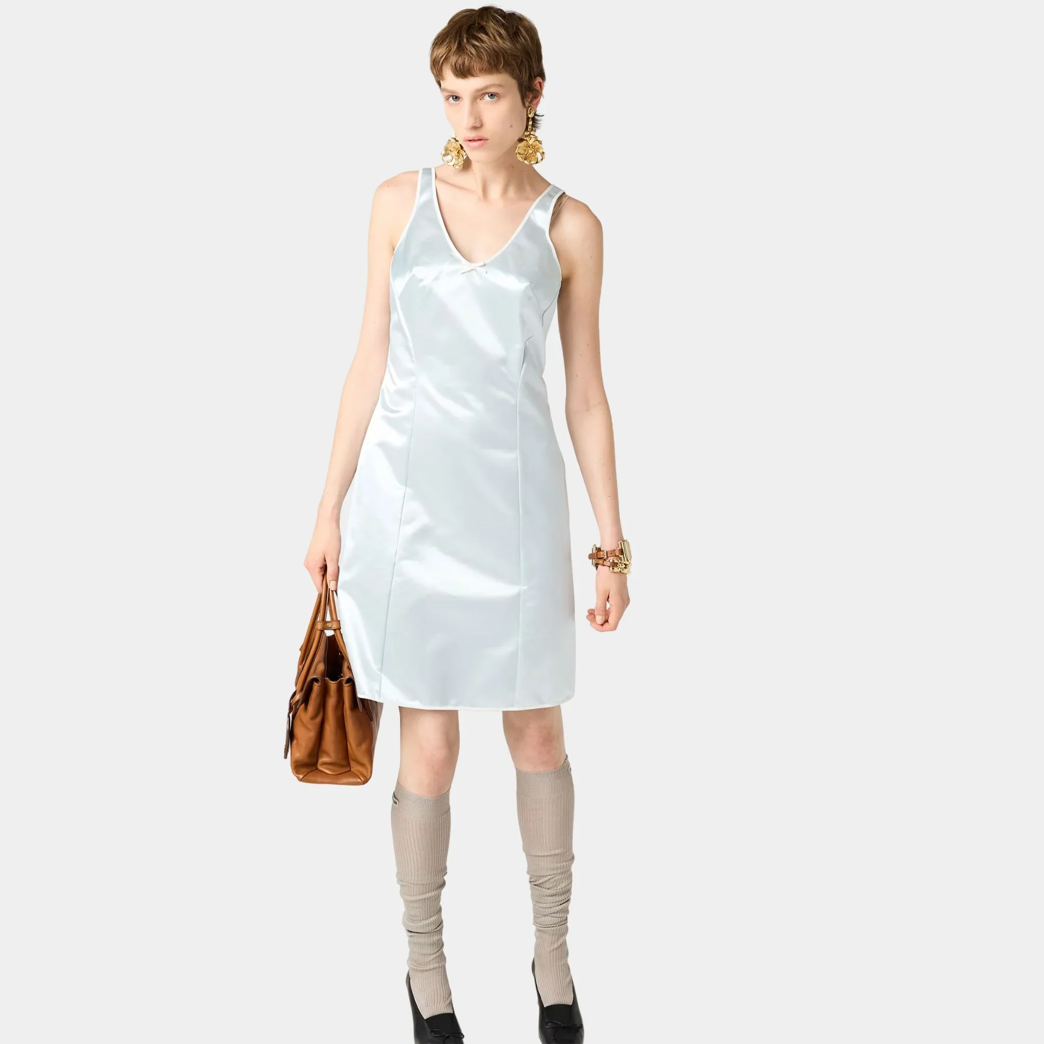 Satin Sleeveless Dress - Image 4
