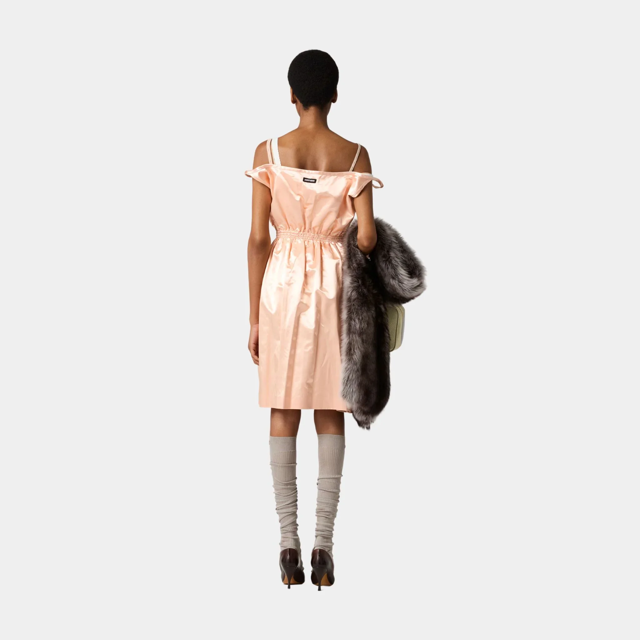 Satin Sleeveless Flared Dress - Image 3