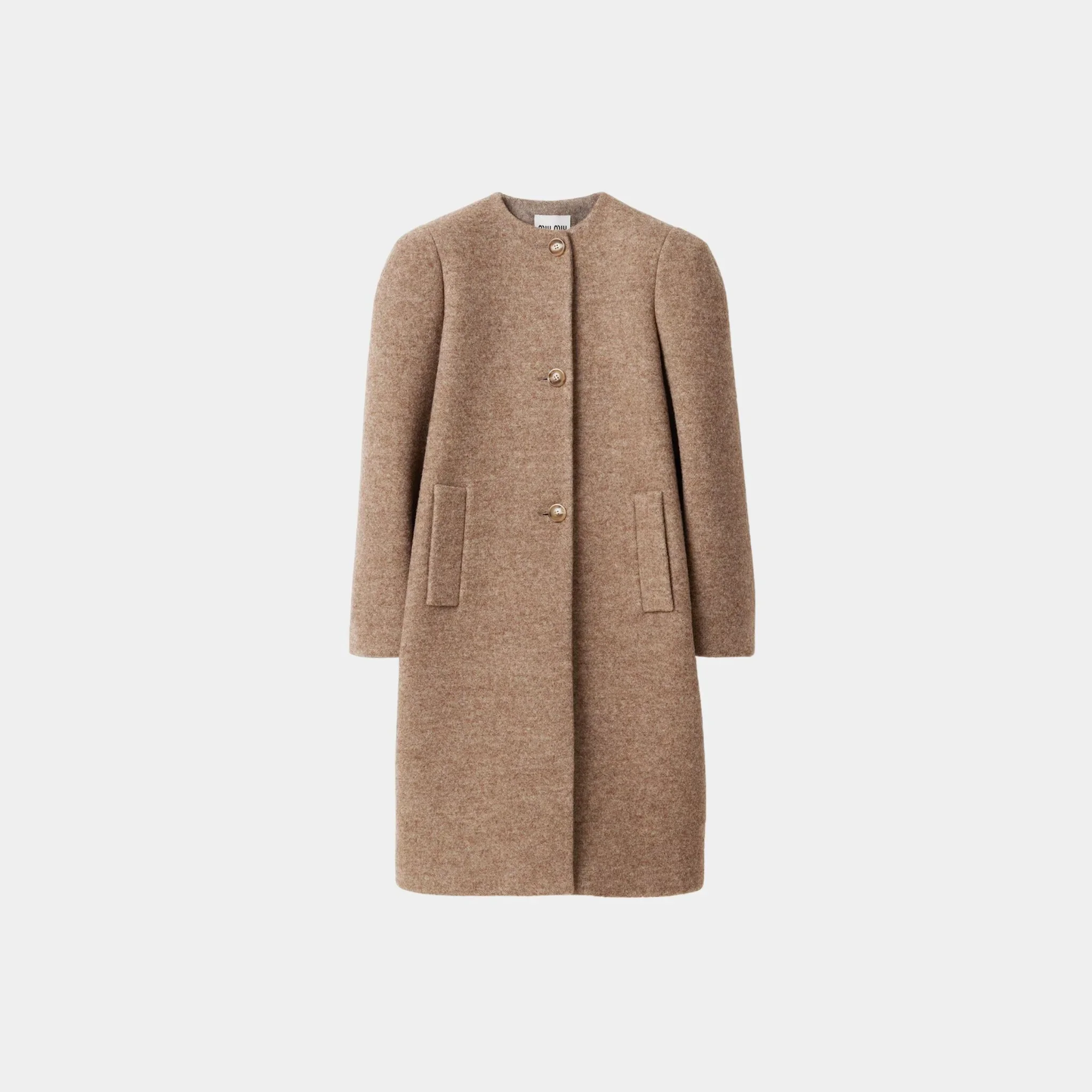 Single-breasted Shetland Wool Straight Fit Coat